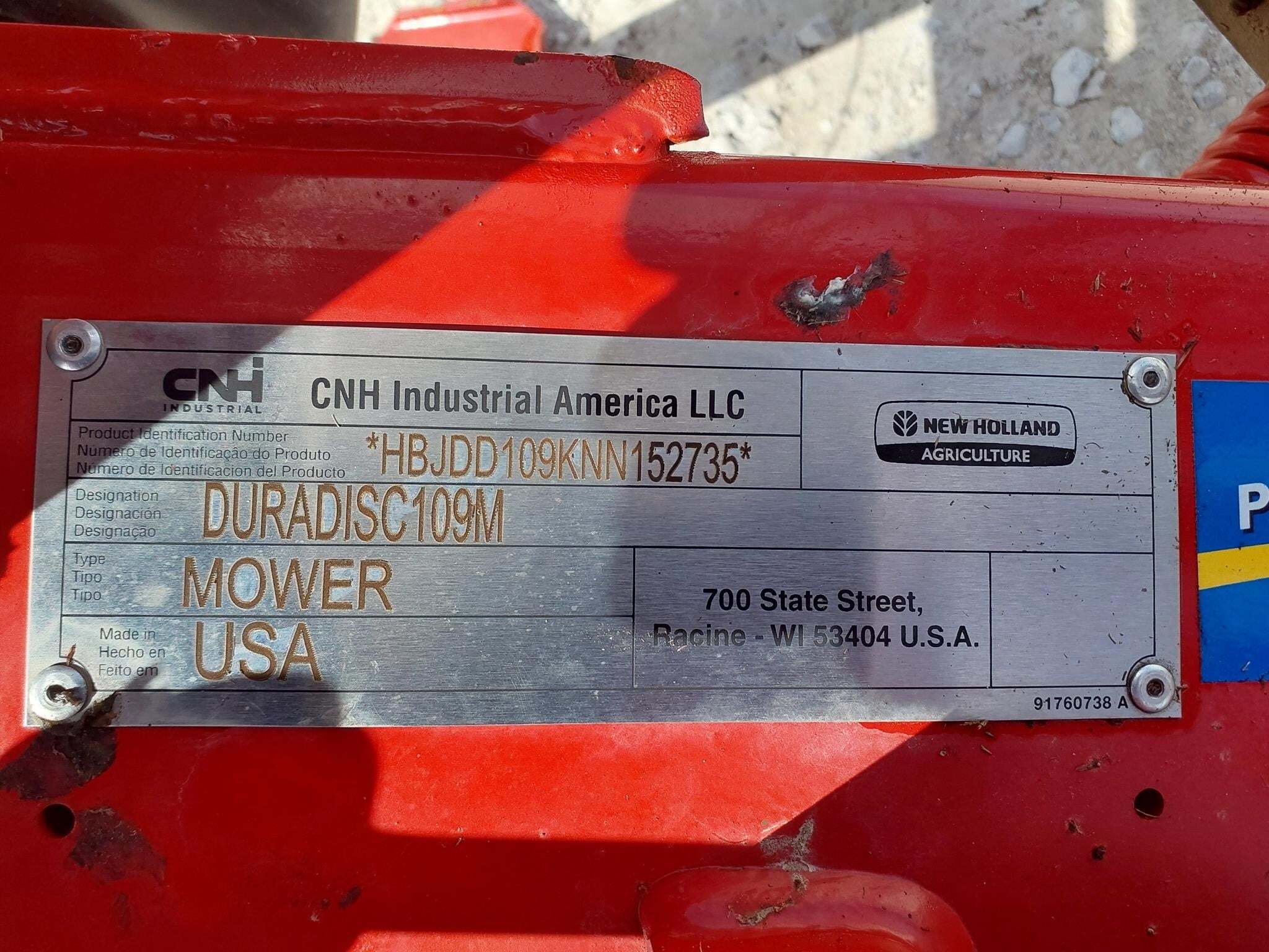 2022 New Holland DURADISC 109M Disk Mower