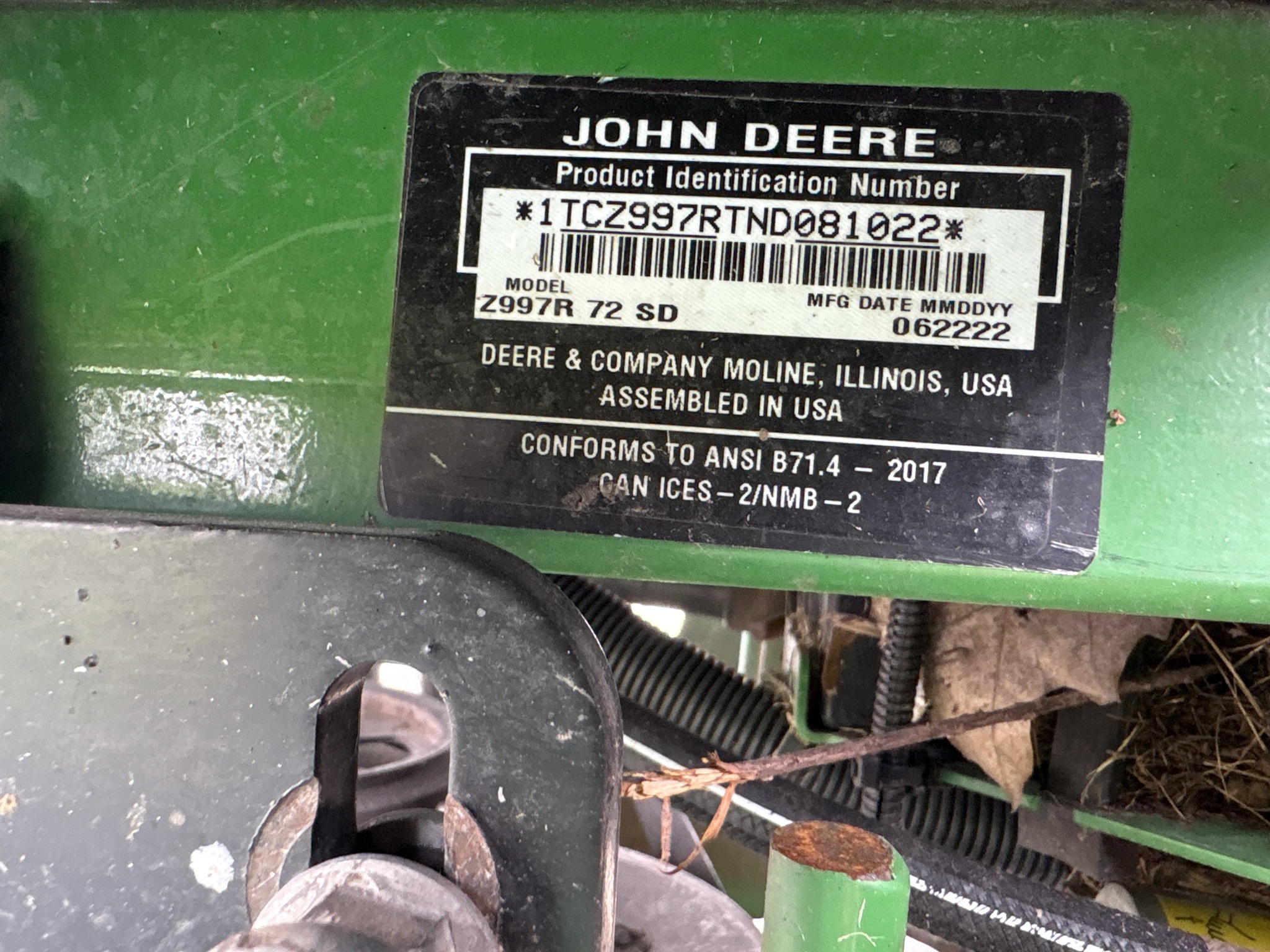 2022 John Deere Z997R Lawn Mower