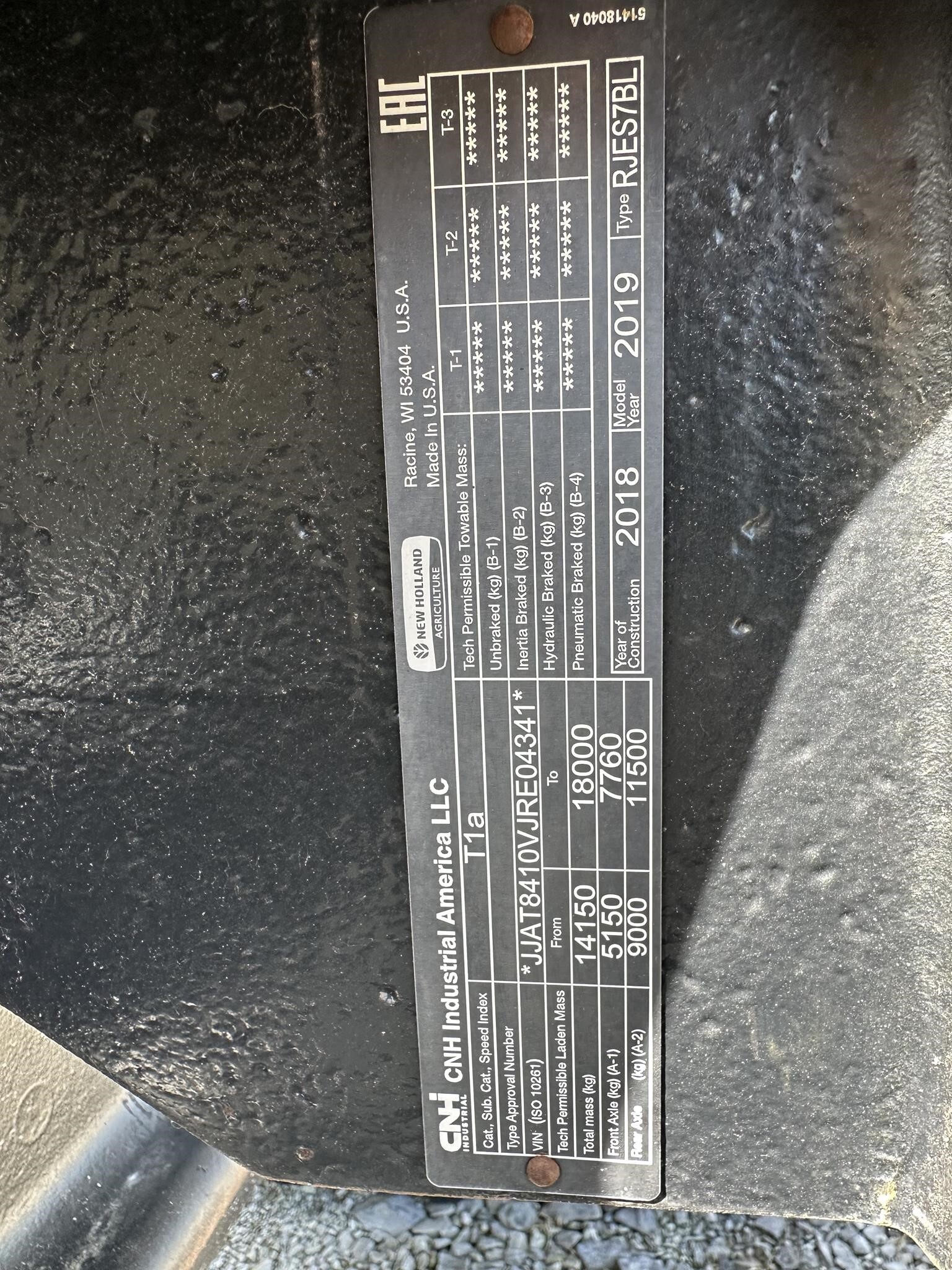 2019 New Holland T8.410 Tractor