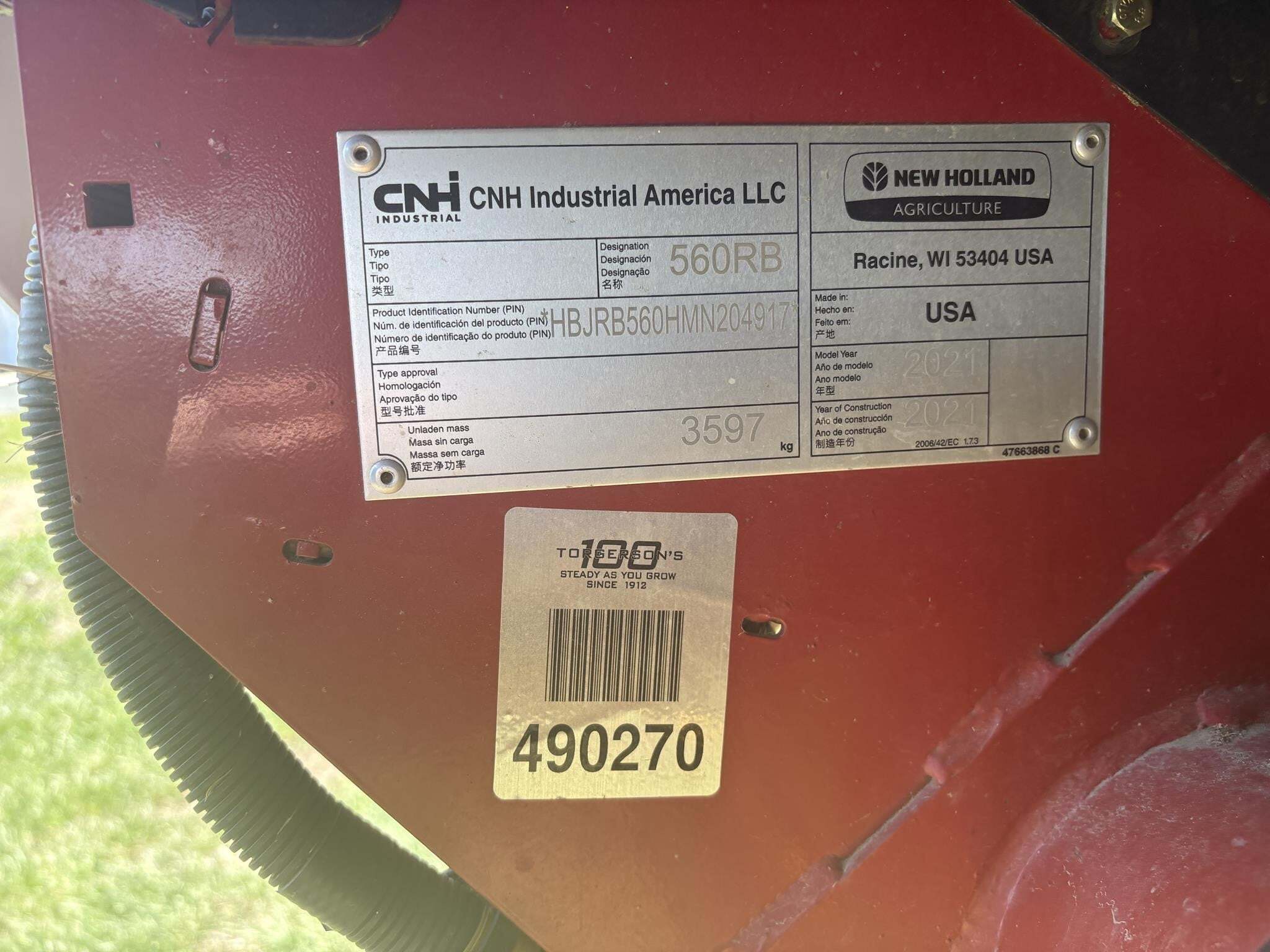 2021 New Holland Roll-Belt 560 Round Baler