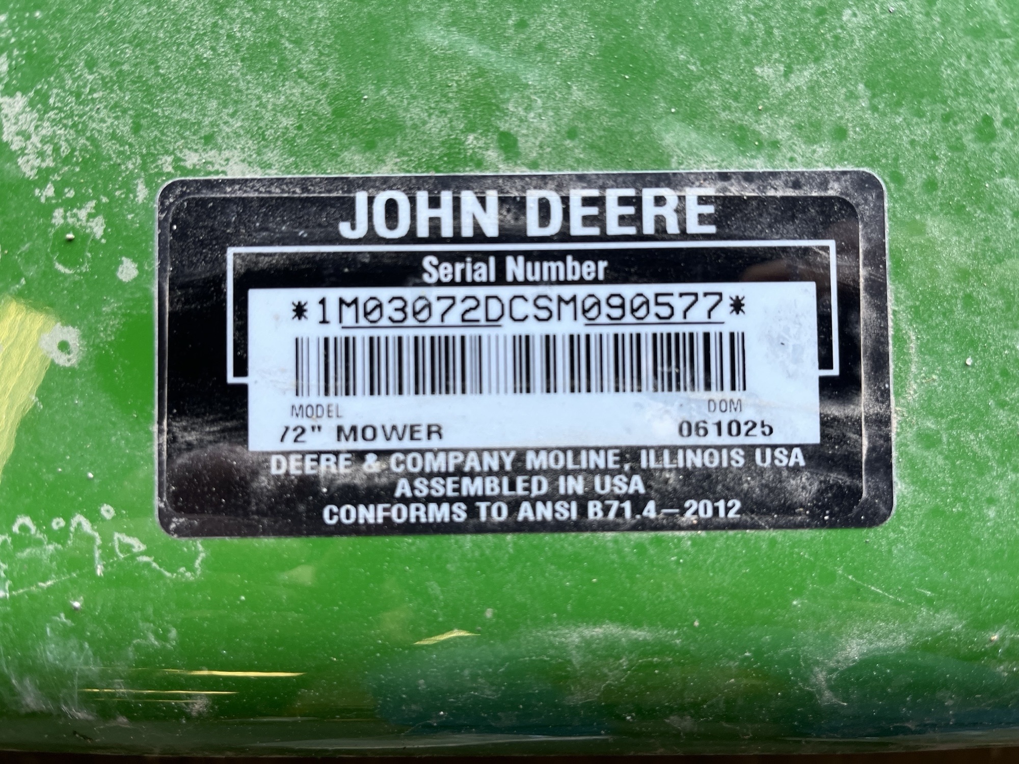 2025 John Deere 72D Lawn Mower