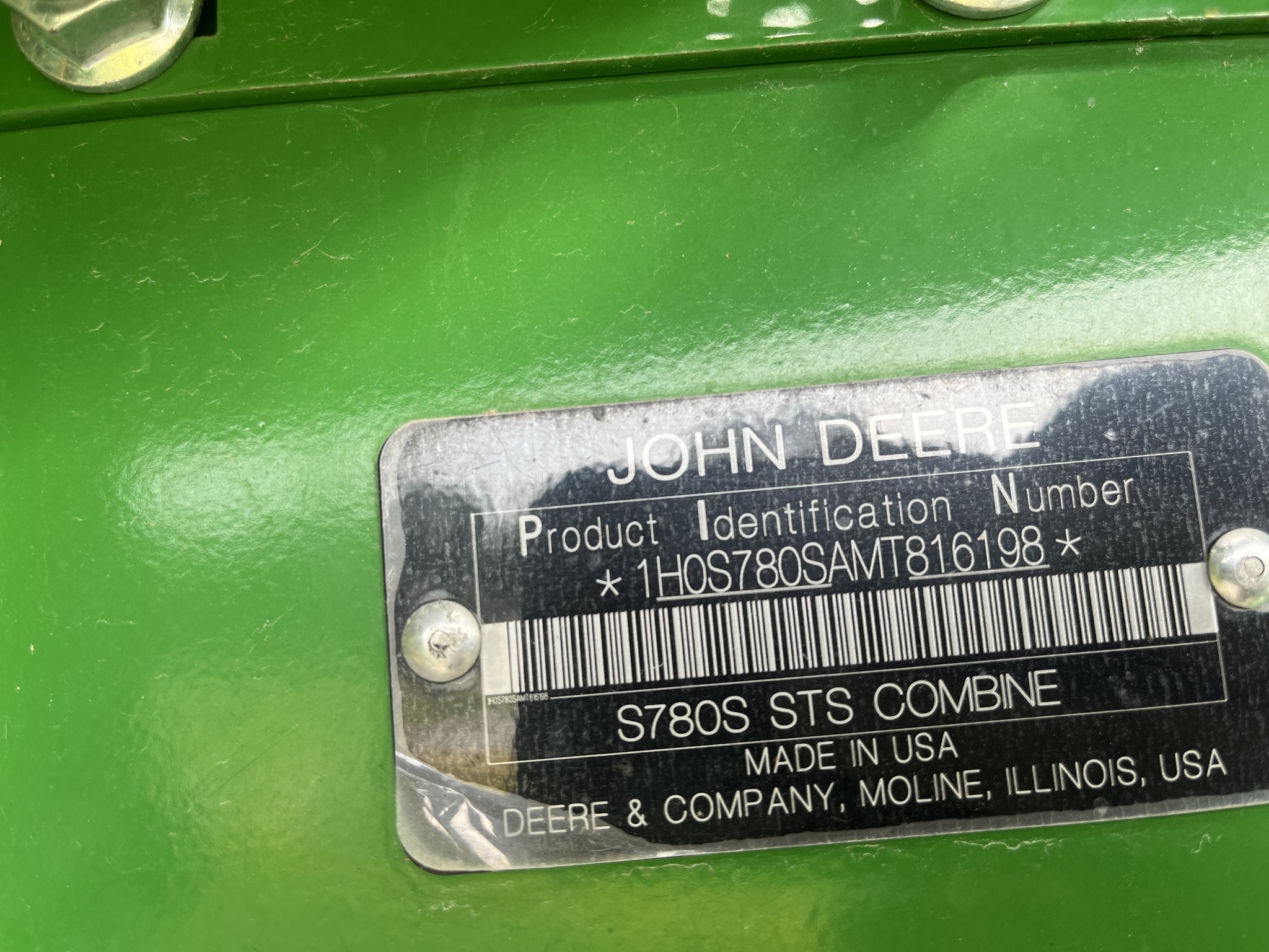 2021 John Deere S780 Combine