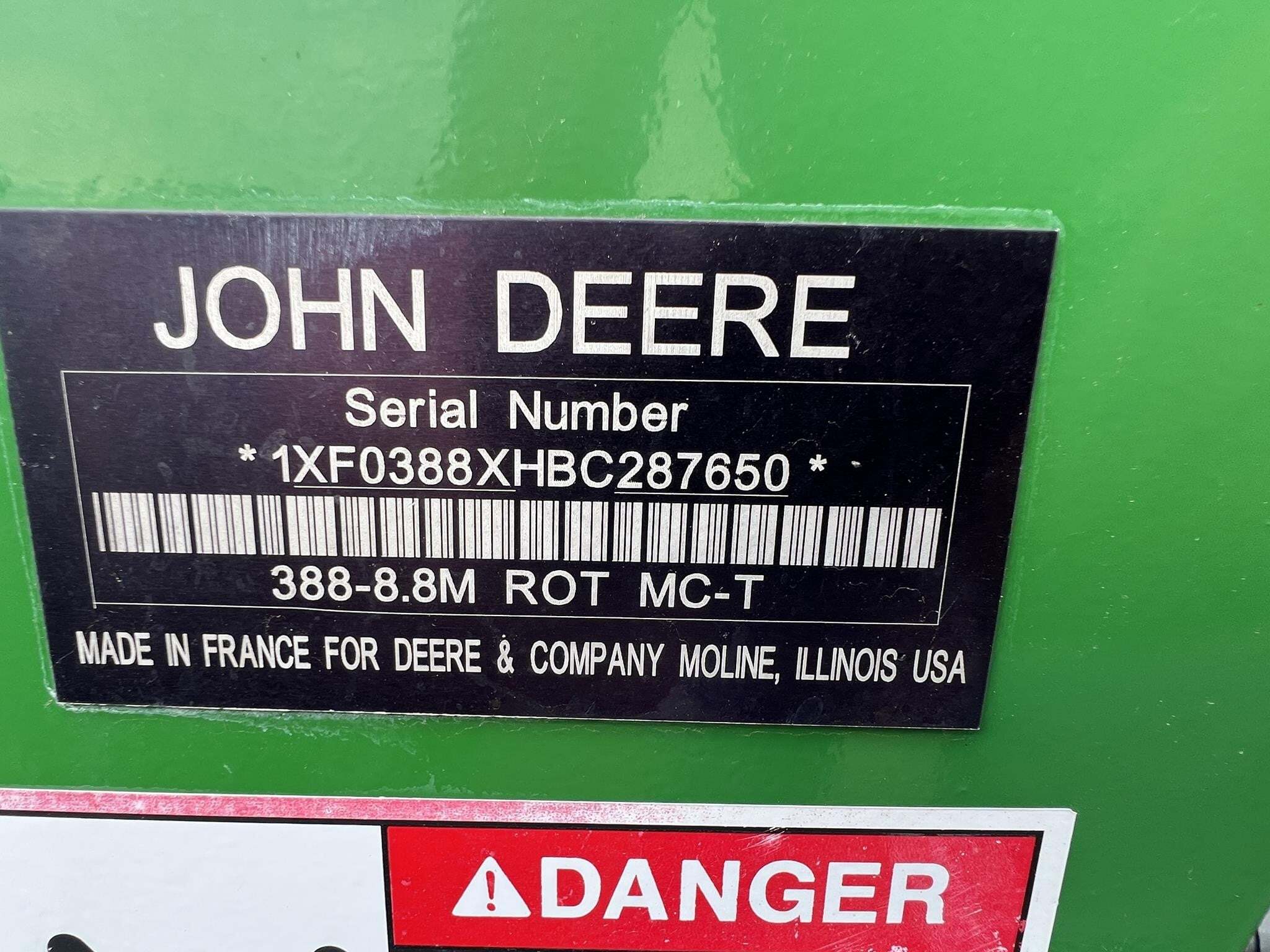 2012 John Deere 388 Mower Conditioner
