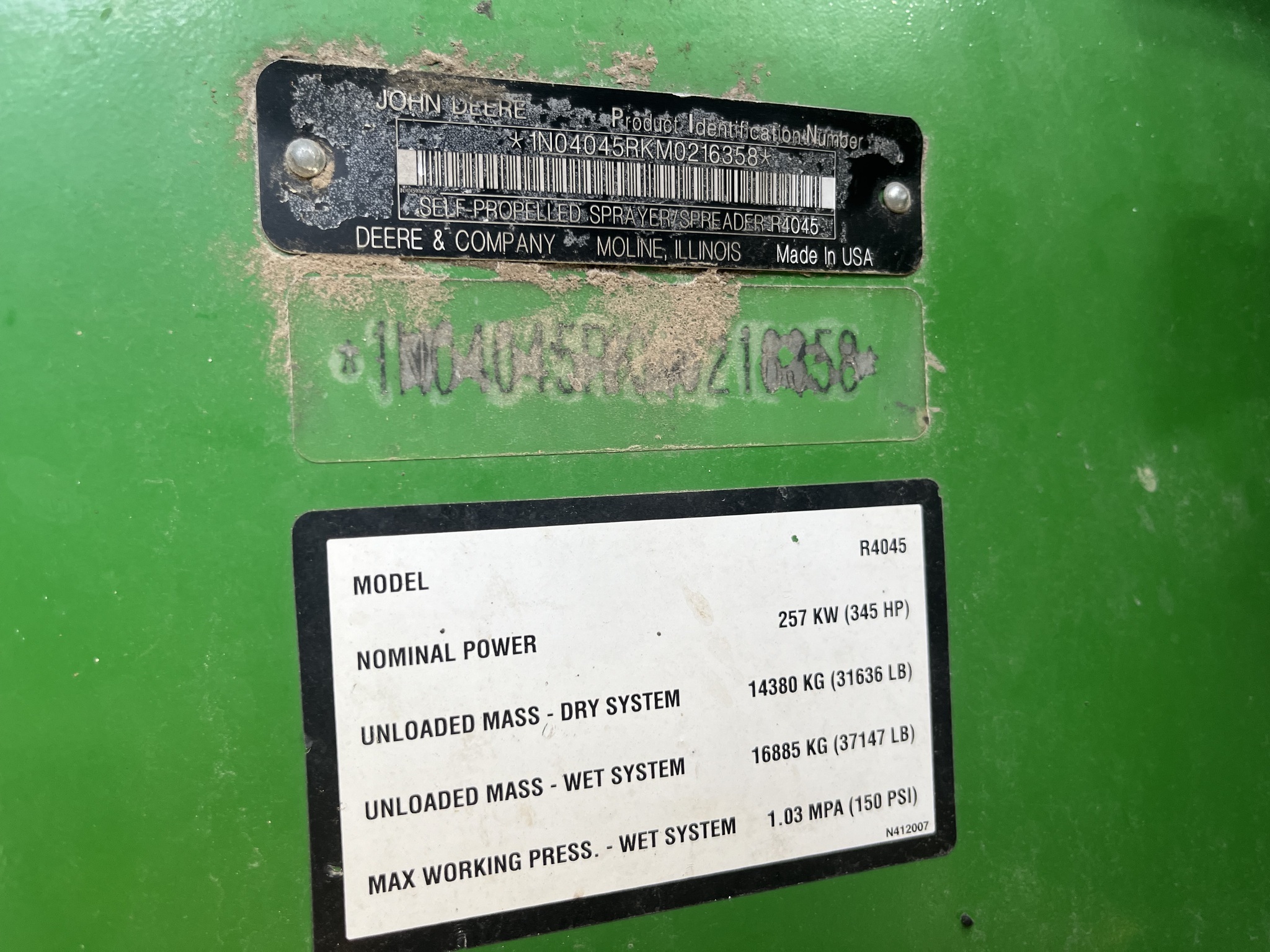 2021 John Deere R4045 Self-Propelled Sprayer