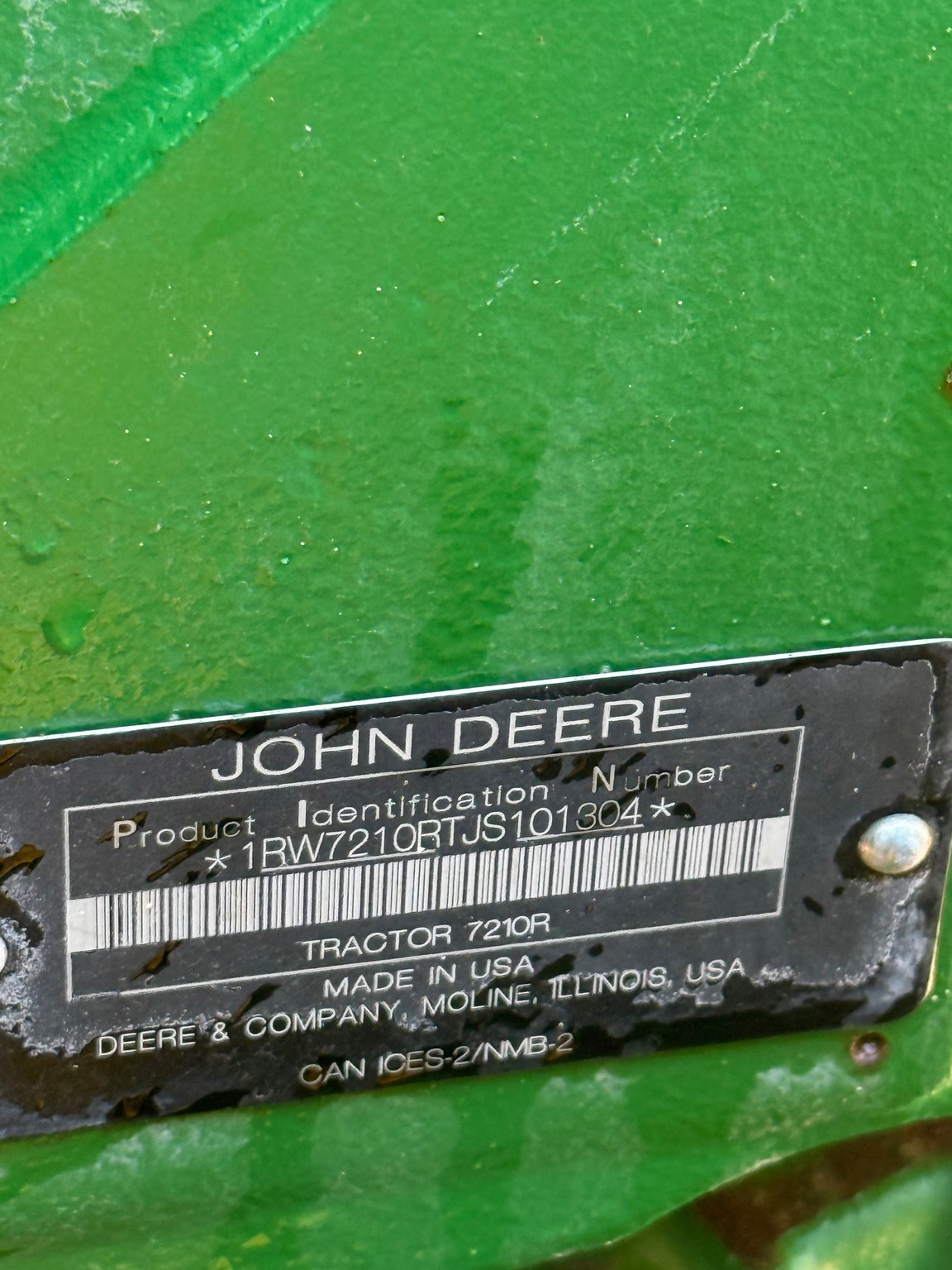 2018 John Deere 7210R Tractor