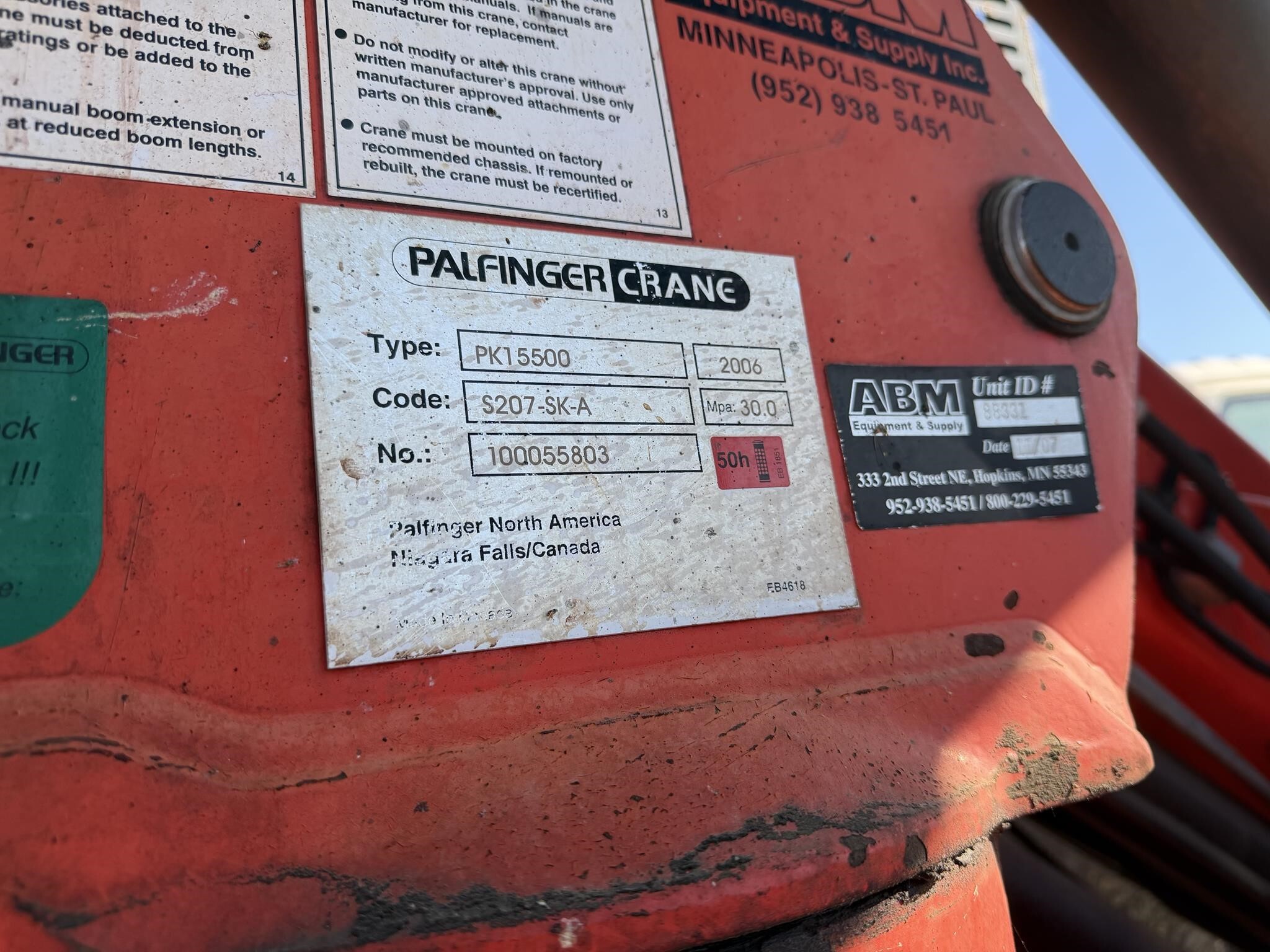 2007 Palfinger PK15500 Crane