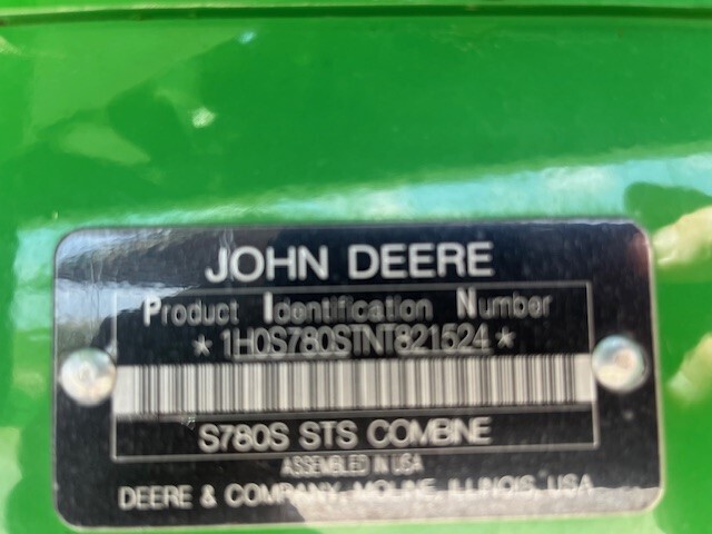 2022 John Deere S780 Combine