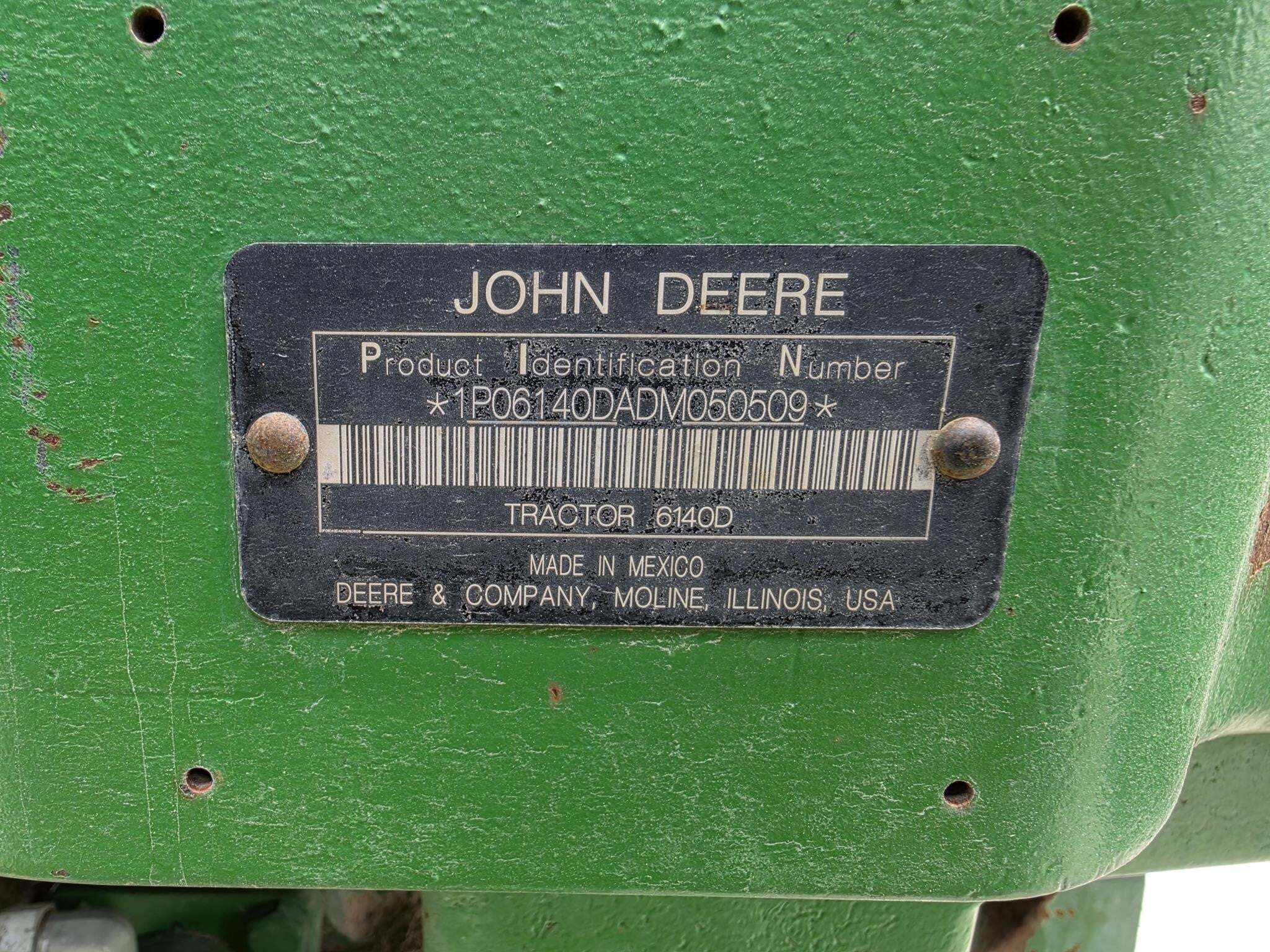 2013 John Deere 6140D Tractor