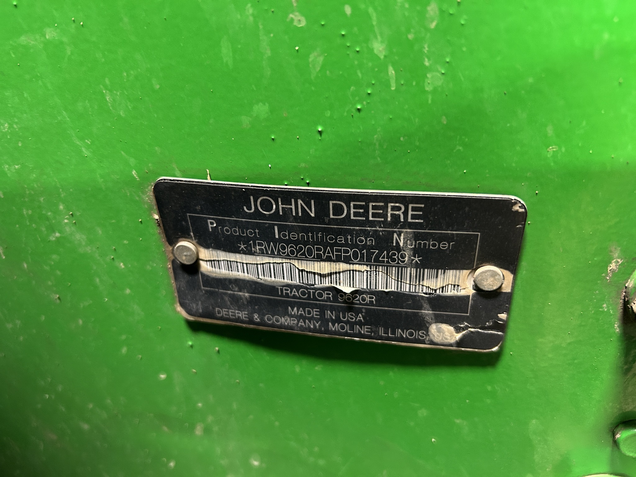2015 John Deere 9620R Tractor