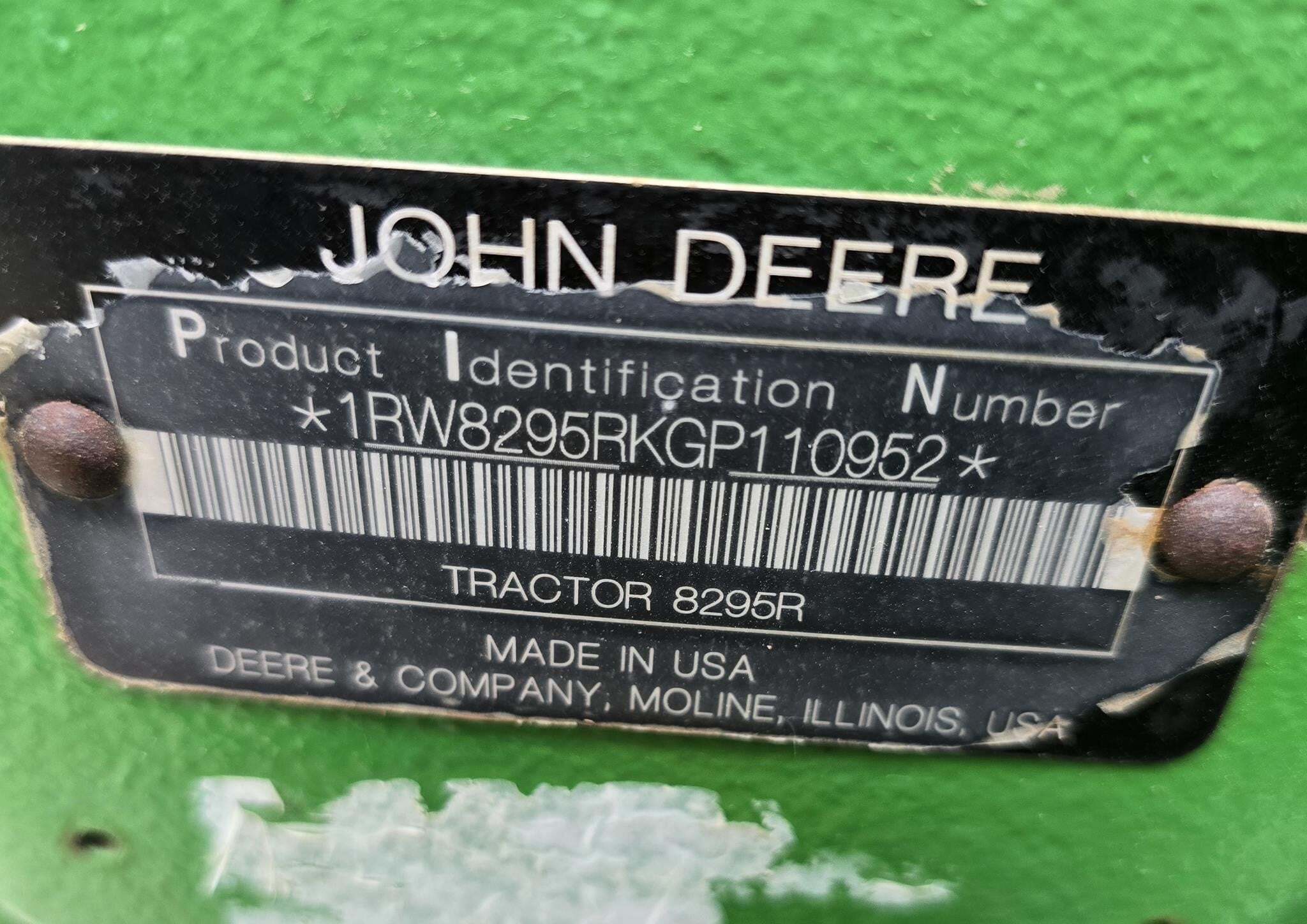 2016 John Deere 8295R Tractor