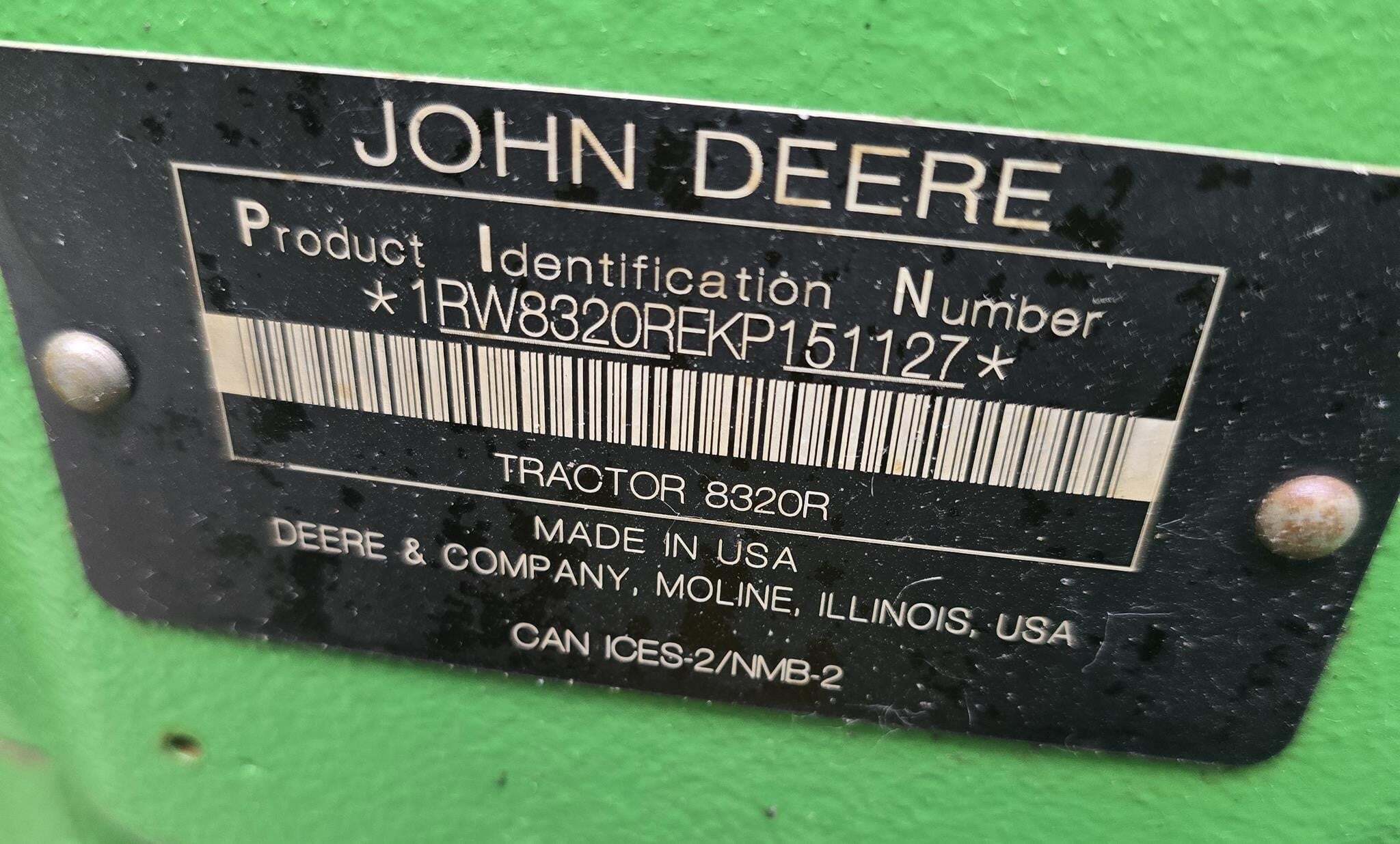 2020 John Deere 8320R Tractor