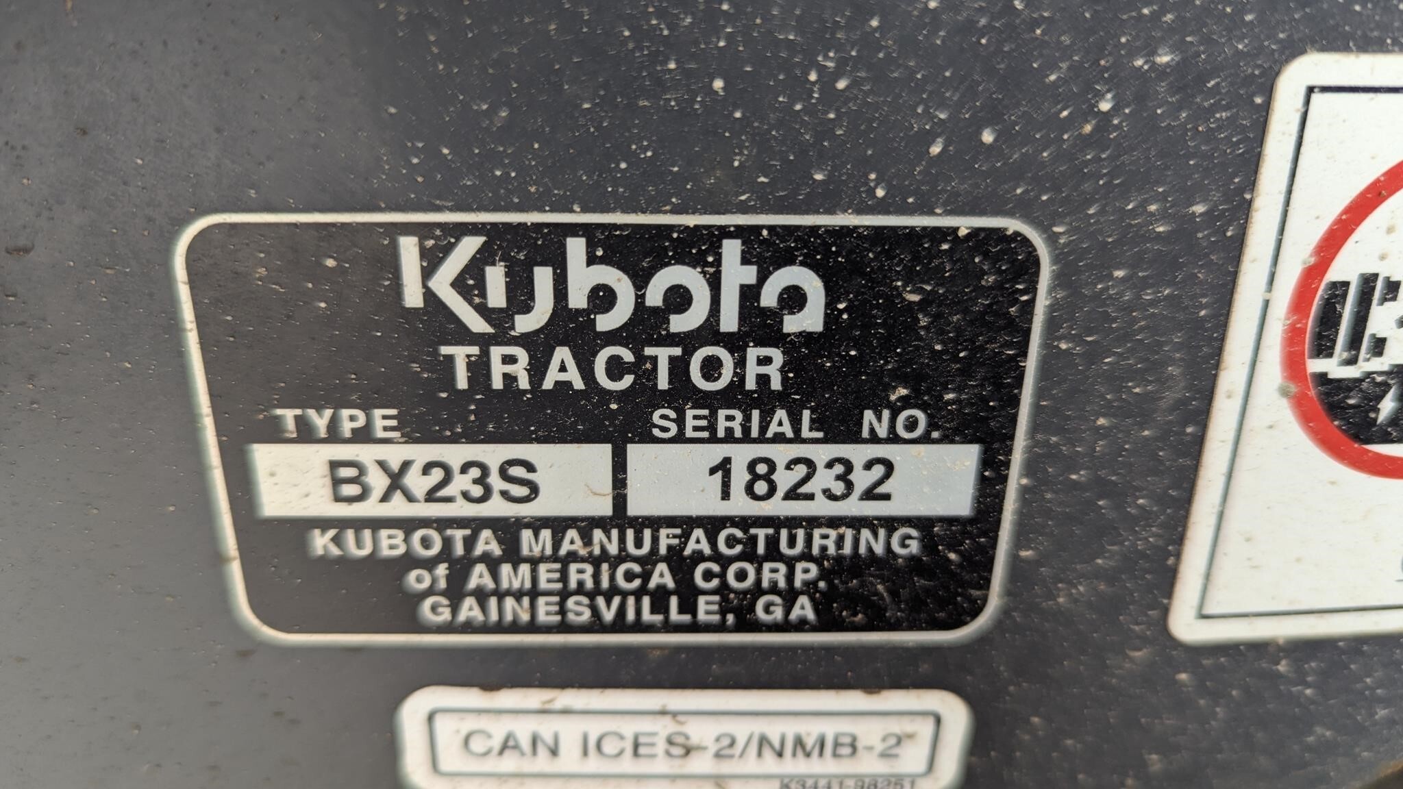2017 Kubota BX23S Tractor
