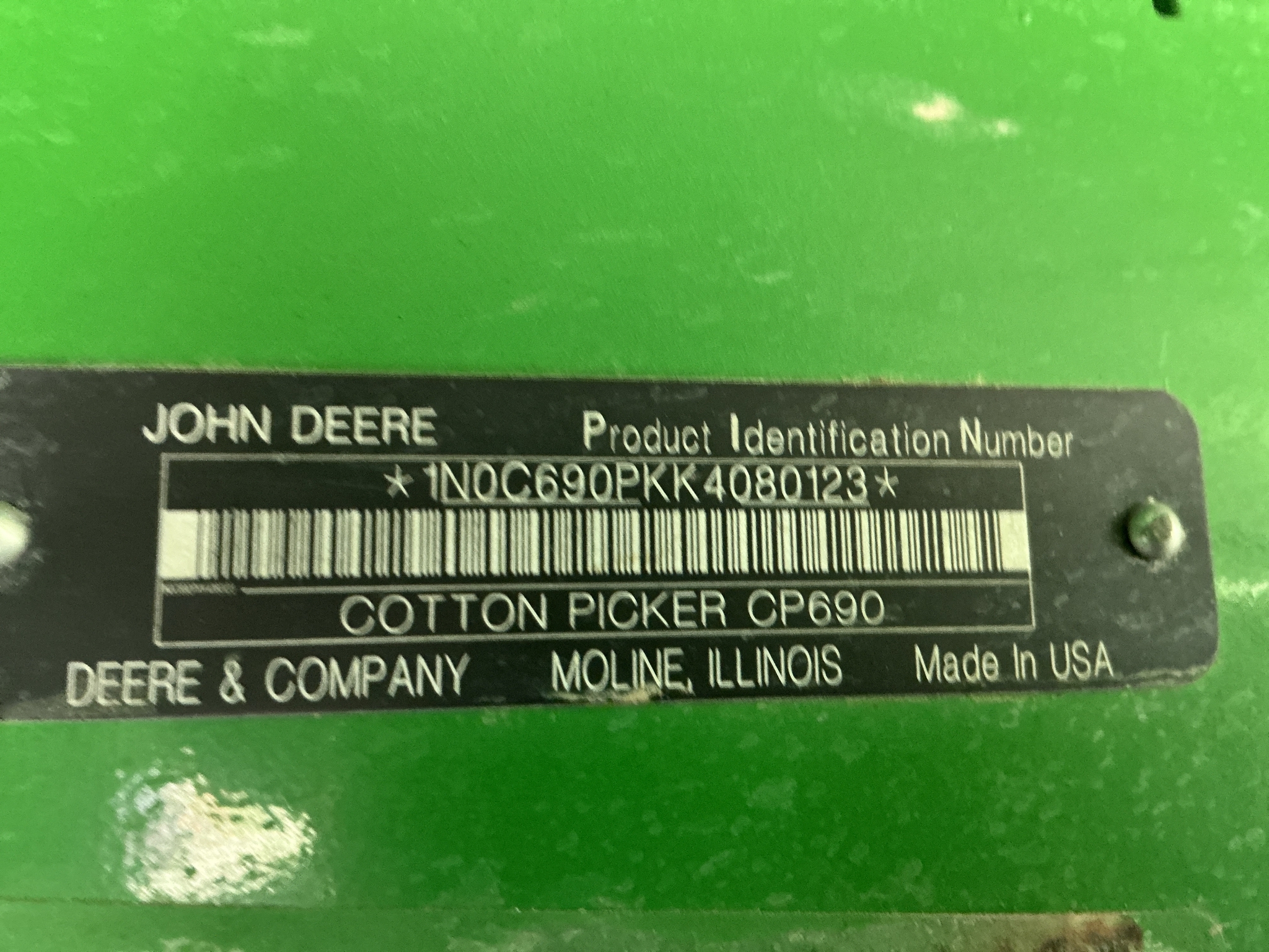 2019 John Deere CP690 Cotton Equipment