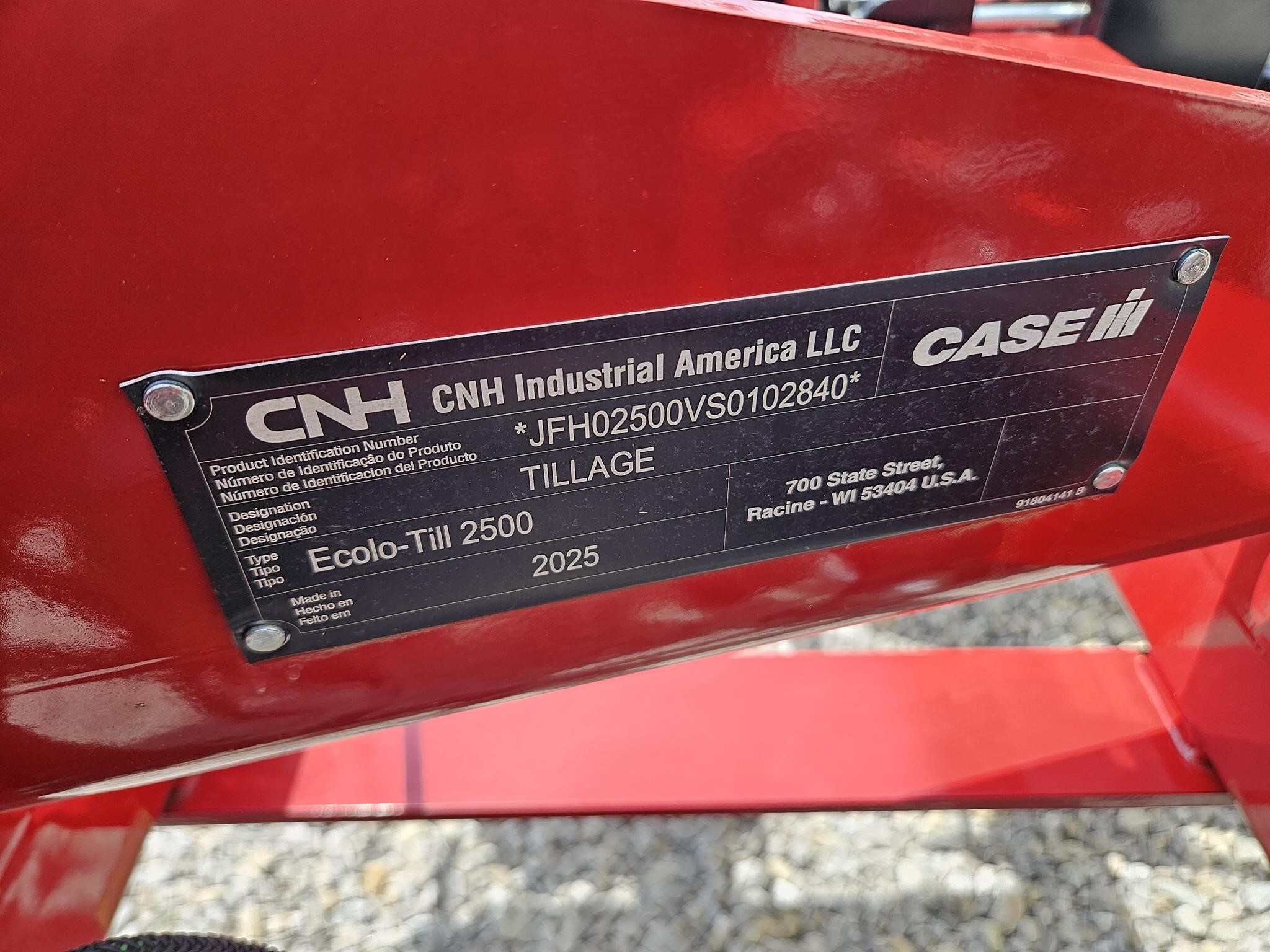 2025 Case IH Ecolo-Til 2500 In-Line Ripper