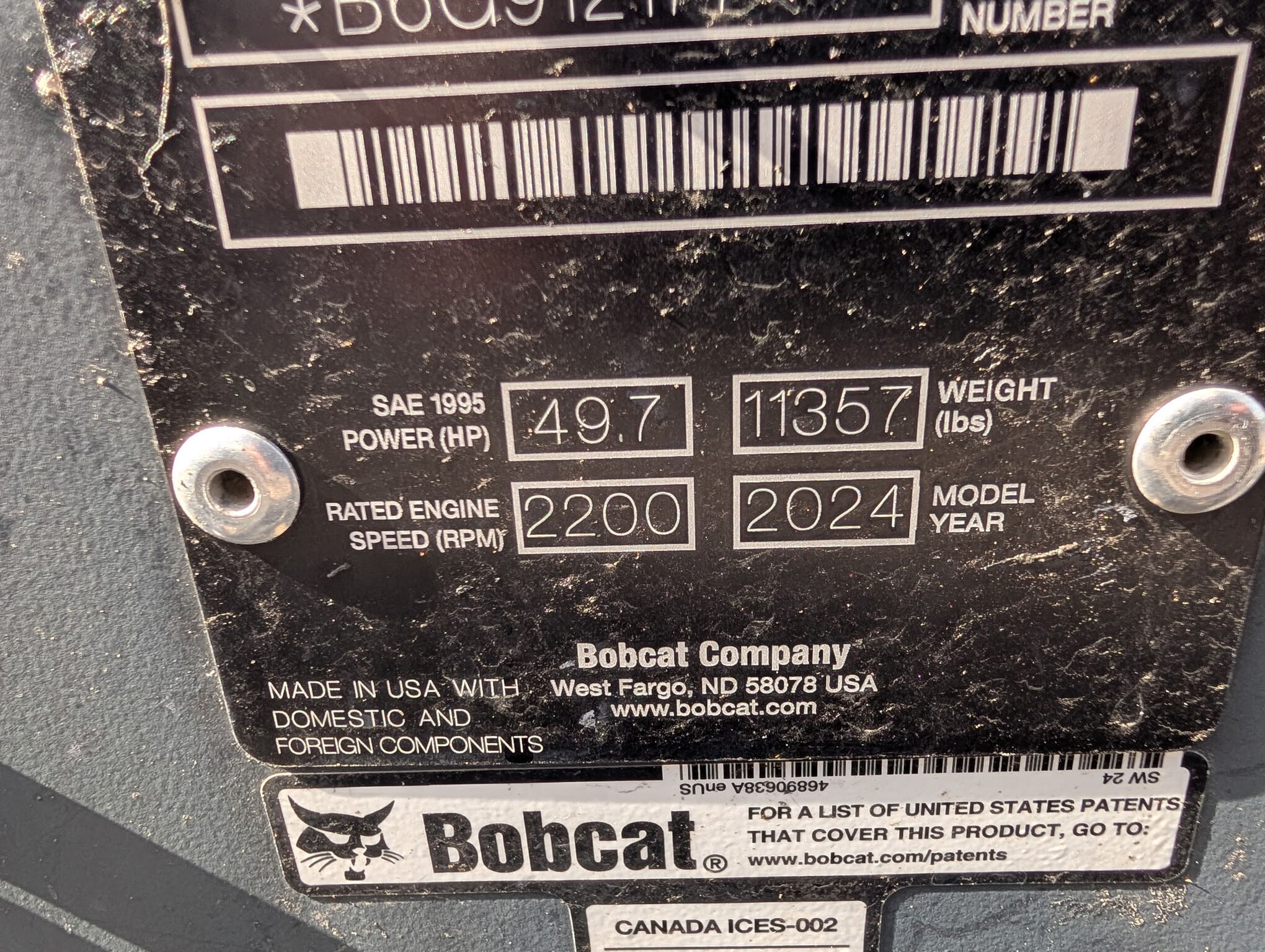 2024 Bobcat E55 Mini Excavator