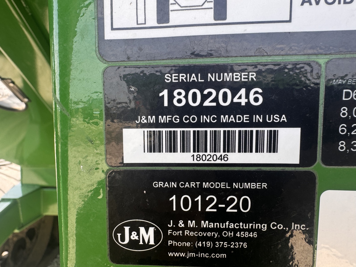 2018 J&M 1412-20T Grain Cart
