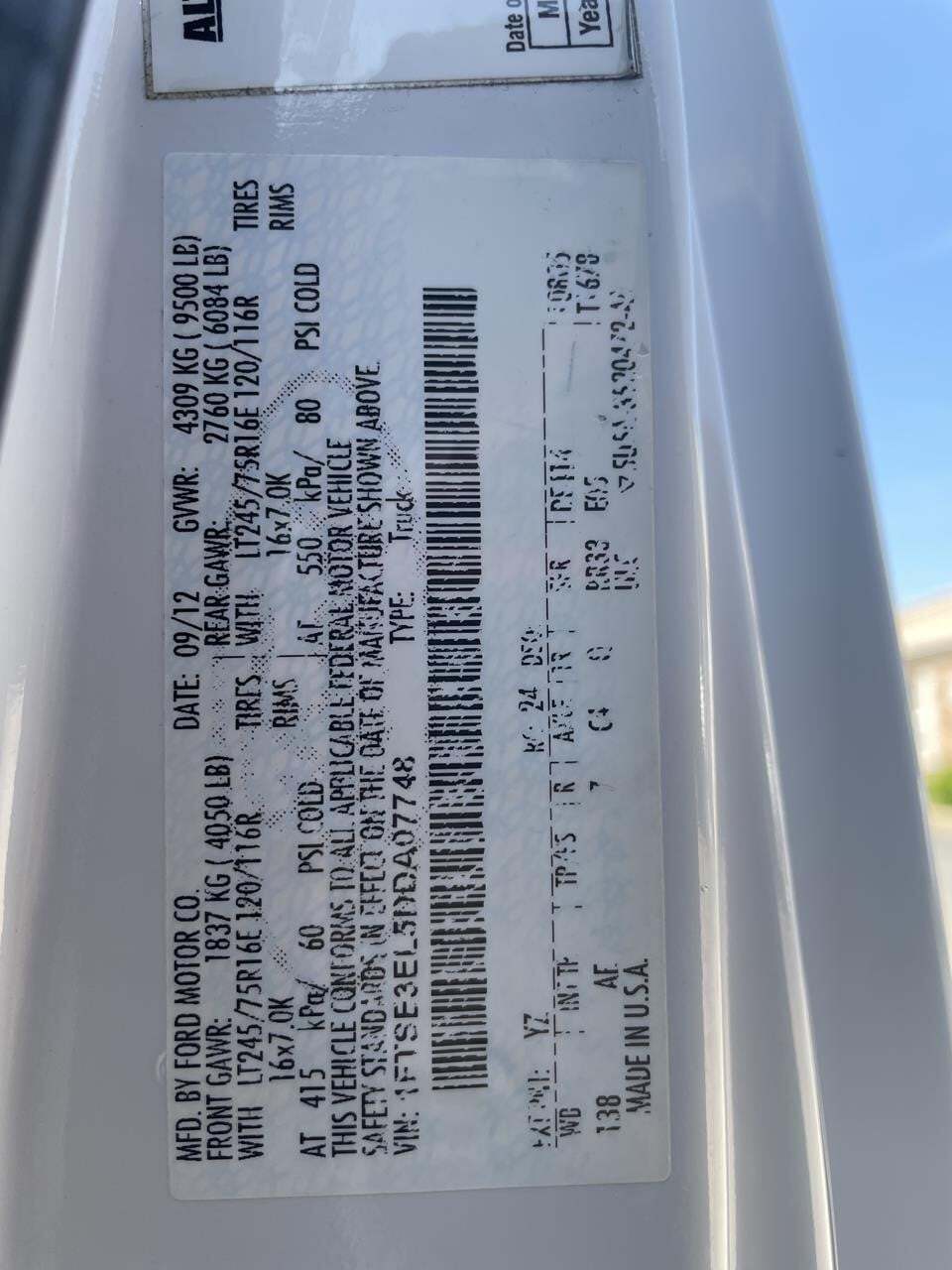 2013 Ford E350 Miscellaneous
