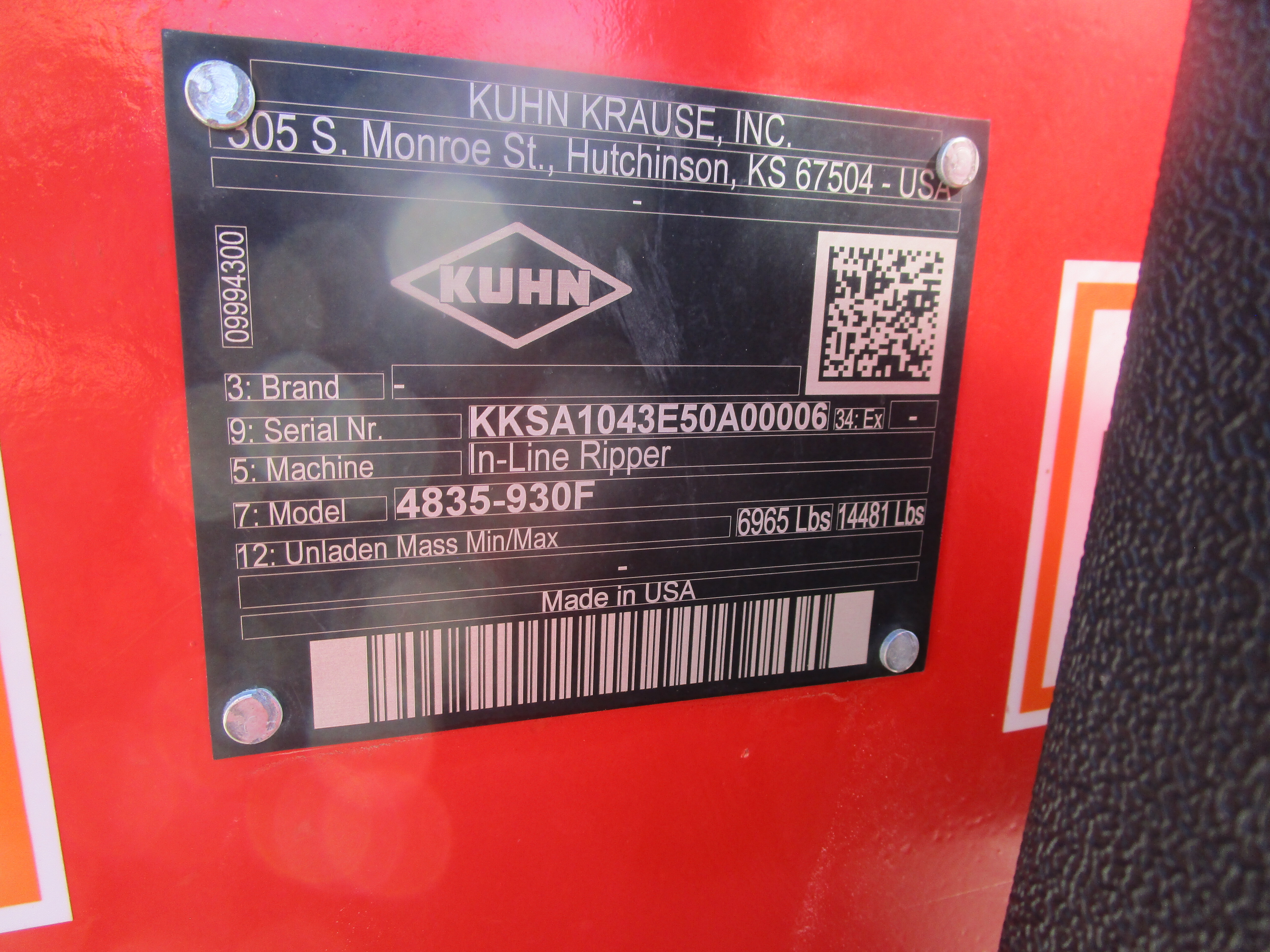 2020 Kuhn Krause 4835-930F In-Line Ripper