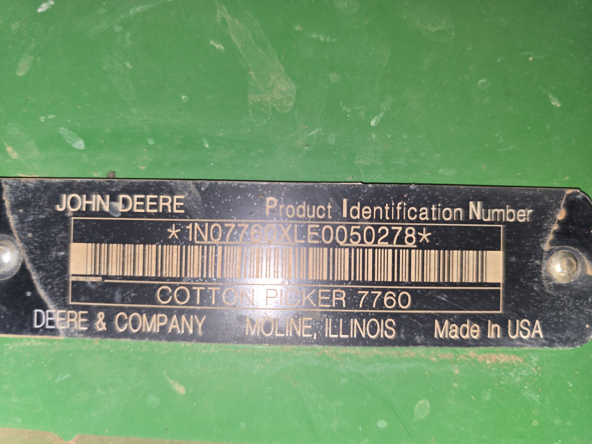 2014 John Deere 7760 Cotton Equipment