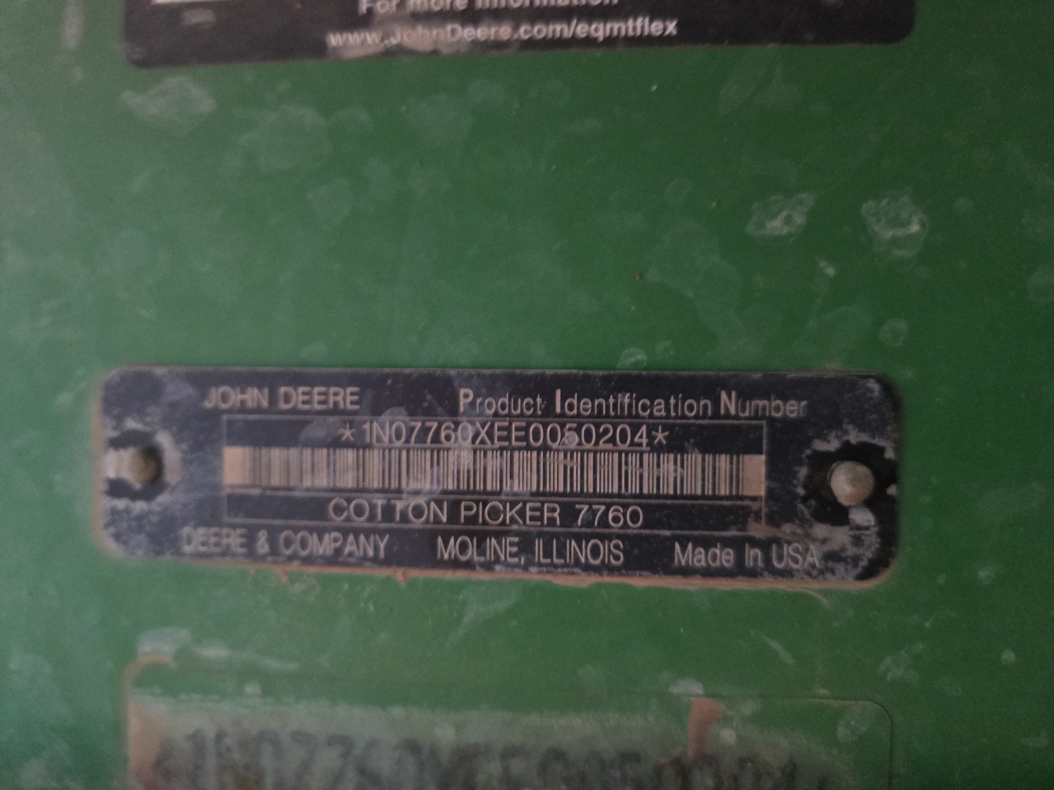 2014 John Deere 7760 Cotton Equipment
