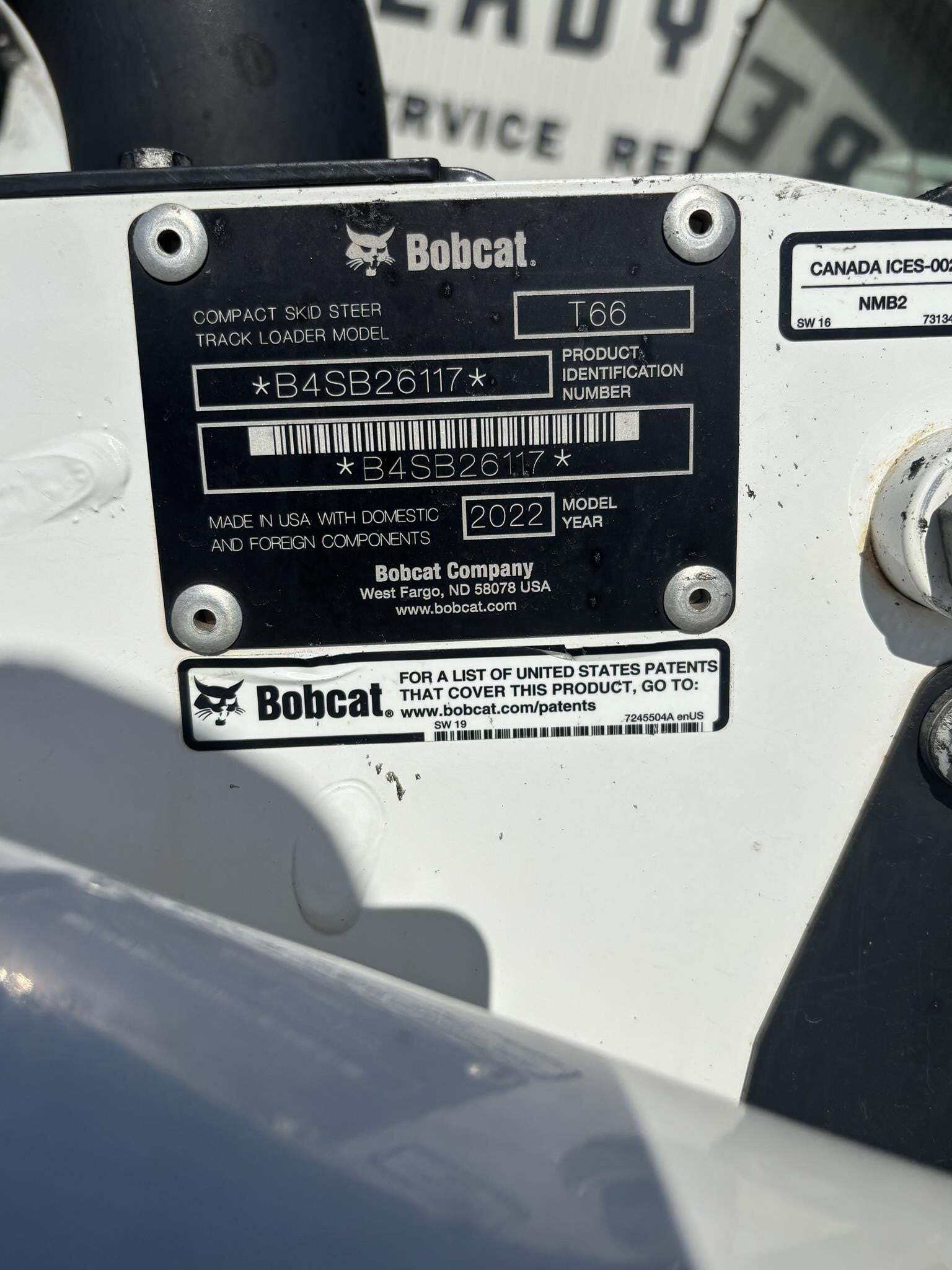 2022 Bobcat T66 Skid Steer