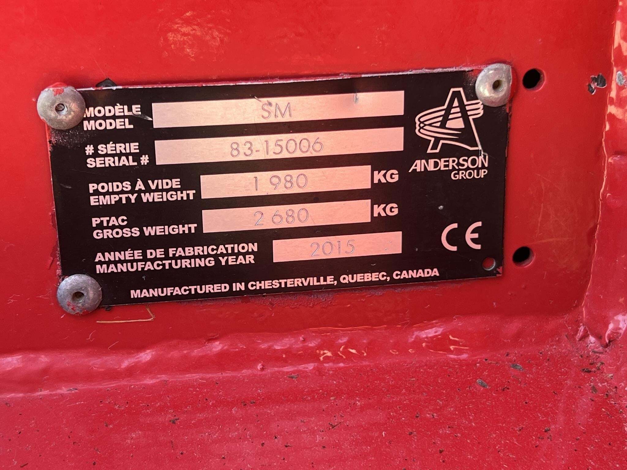 2015 Anderson PRO-CHOP 150 Bale Processor