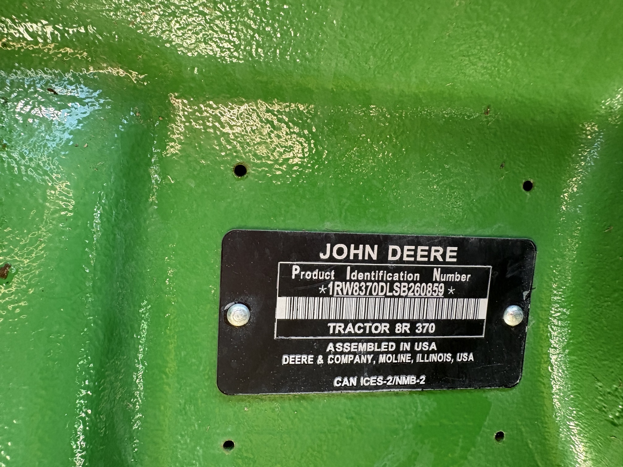 2025 John Deere 8R 370 Tractor