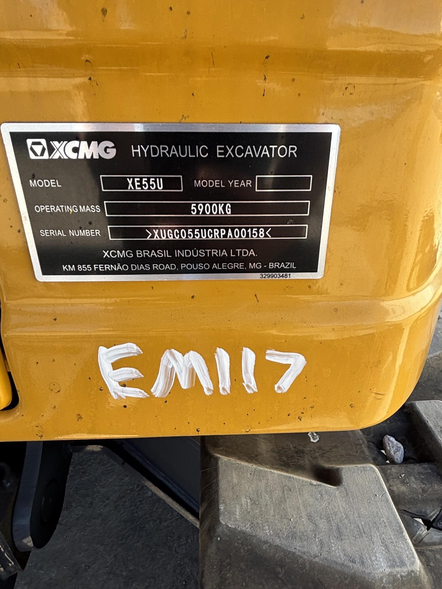 2024 XCMG XE55U Mini Excavator