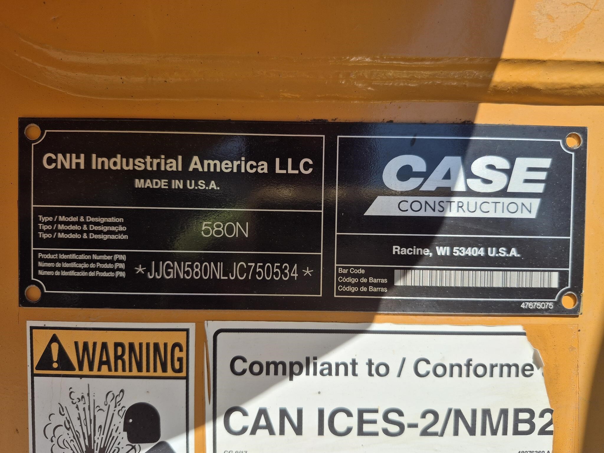 2018 Case 580N Backhoe