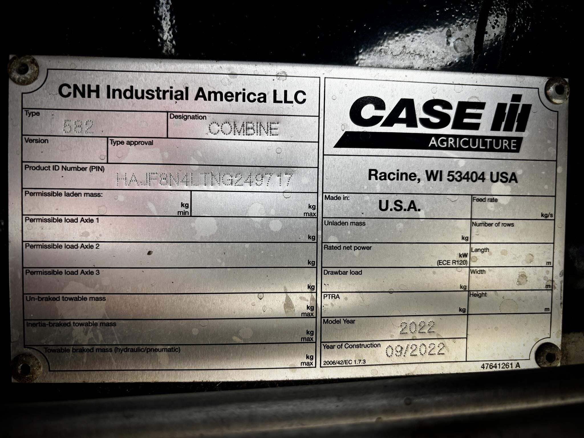 2022 Case IH 8250 Combine