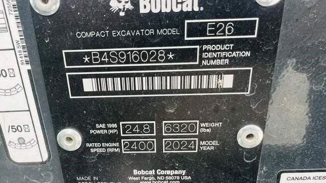 2024 Bobcat E26 Mini Excavator