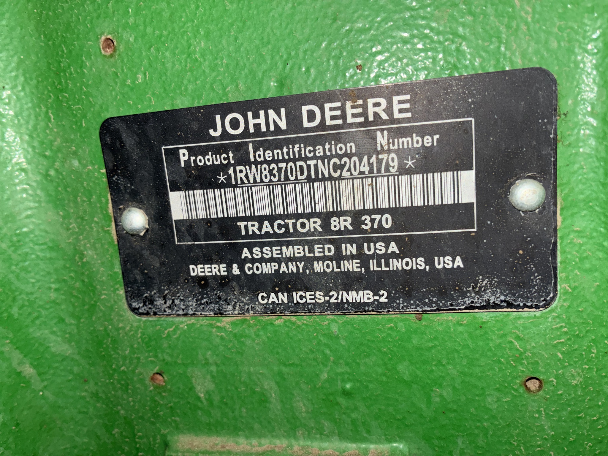 2022 John Deere 8R 370 Tractor