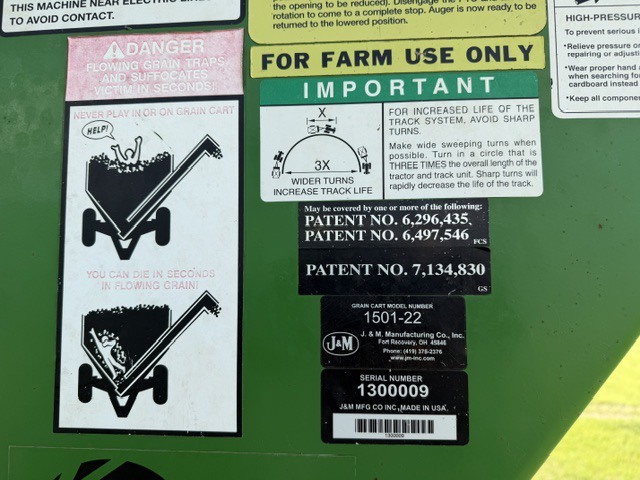 2013 J&M 1501-22 Grain Cart