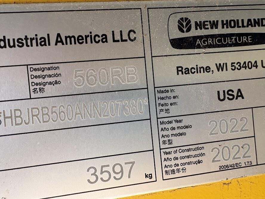 2022 New Holland Roll-Belt 560 Round Baler