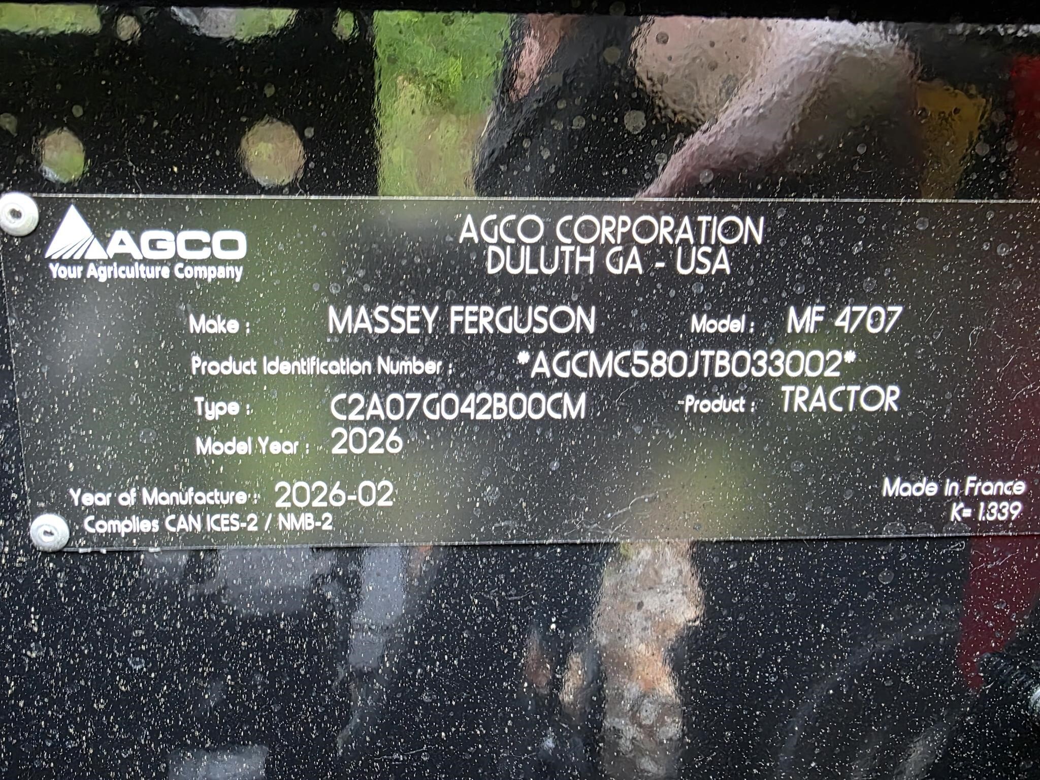 2026 Massey Ferguson 4707 Tractor
