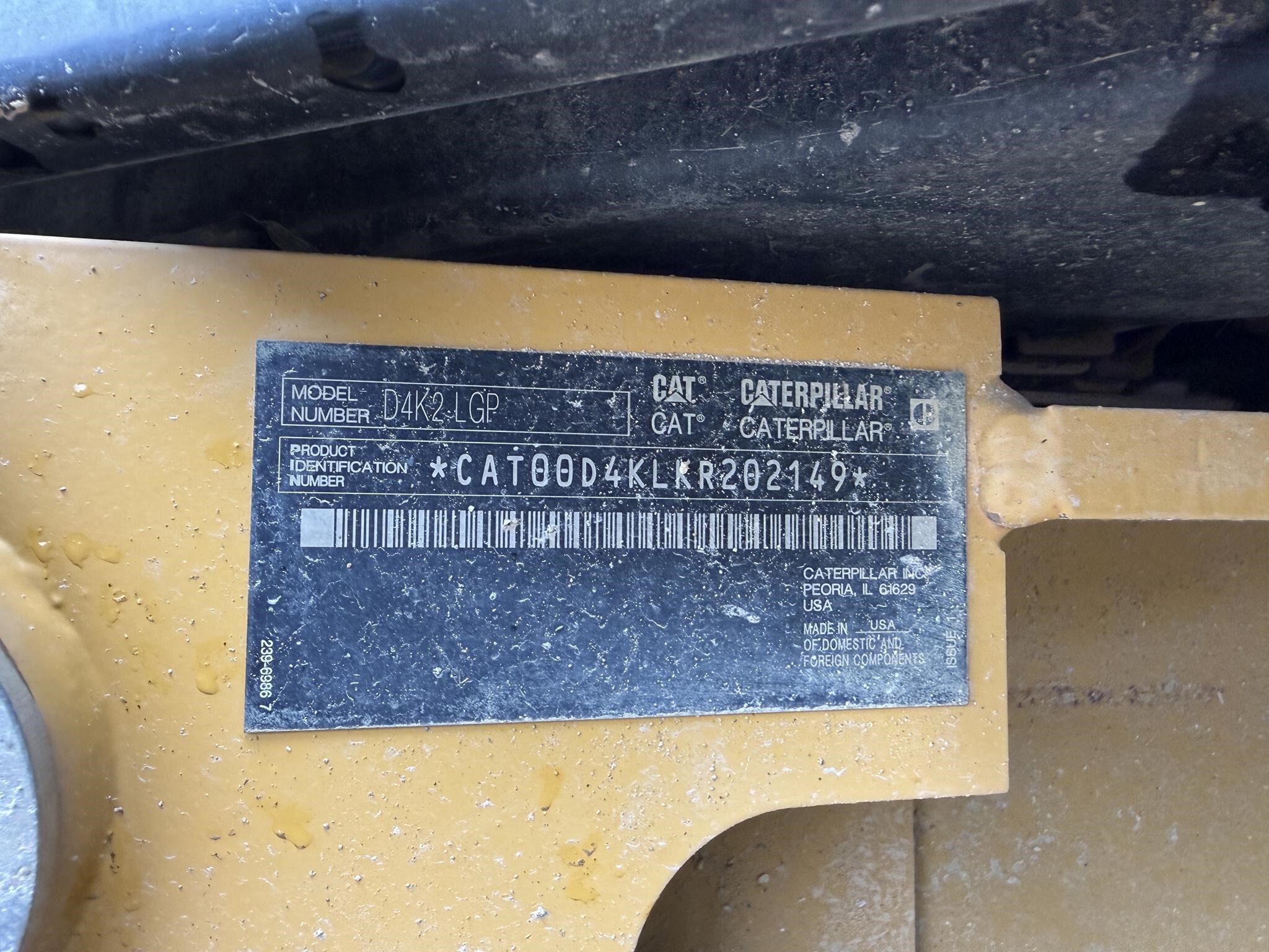 2016 Caterpillar D4K2 LGP Dozer