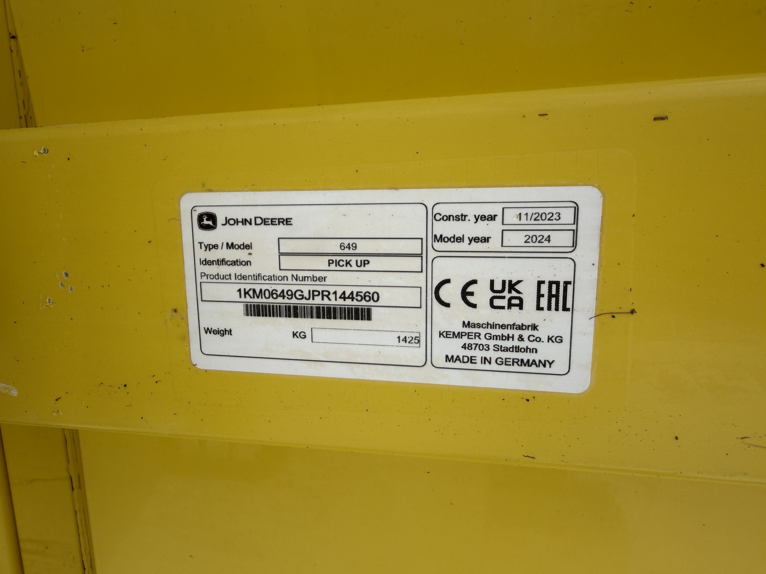 2023 Deere 649C Self-Propelled Forage Harvester