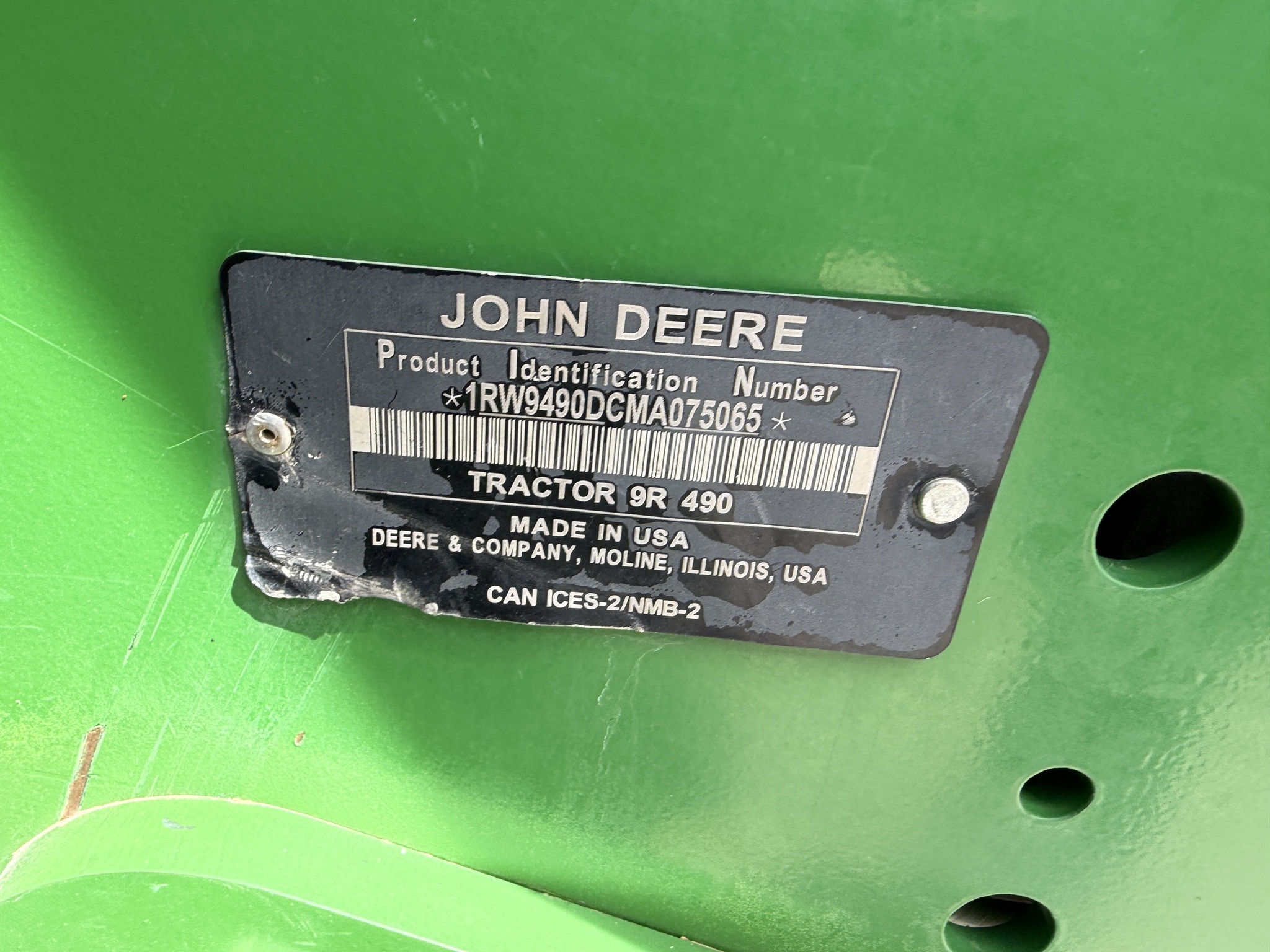 2021 John Deere 9R 490 Tractor
