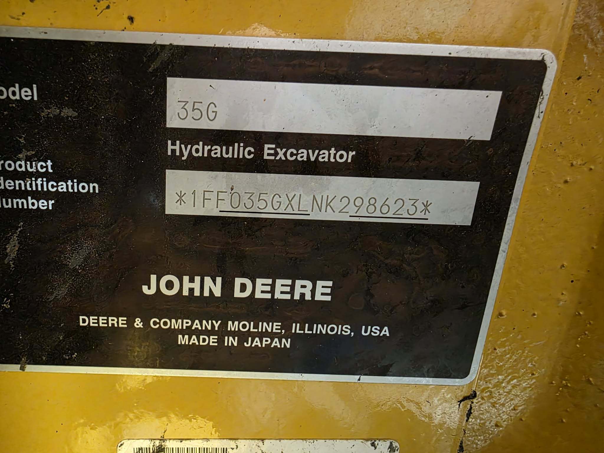 2022 Deere 35G Mini Excavator