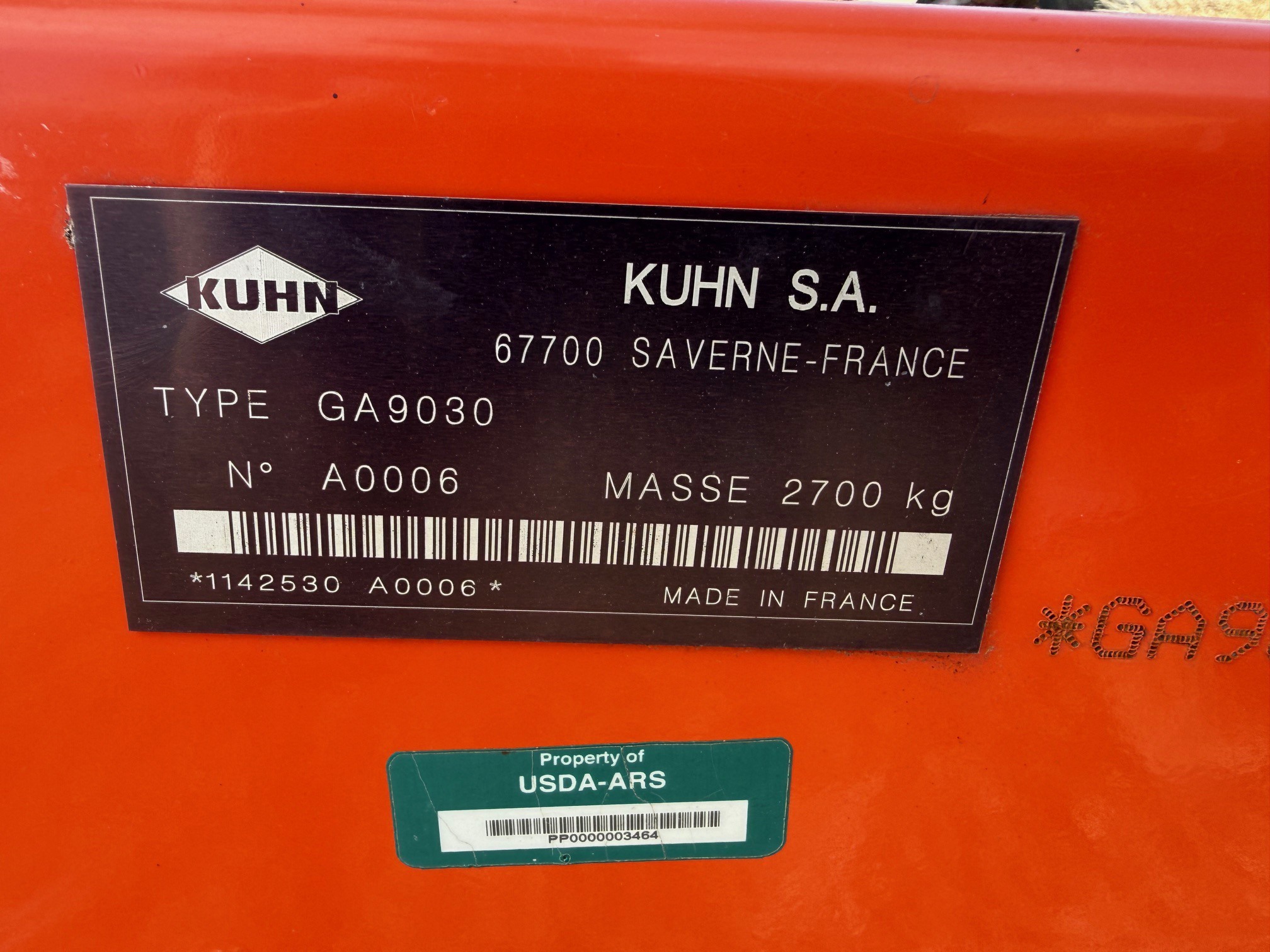 2017 Kuhn GA9030 Rake