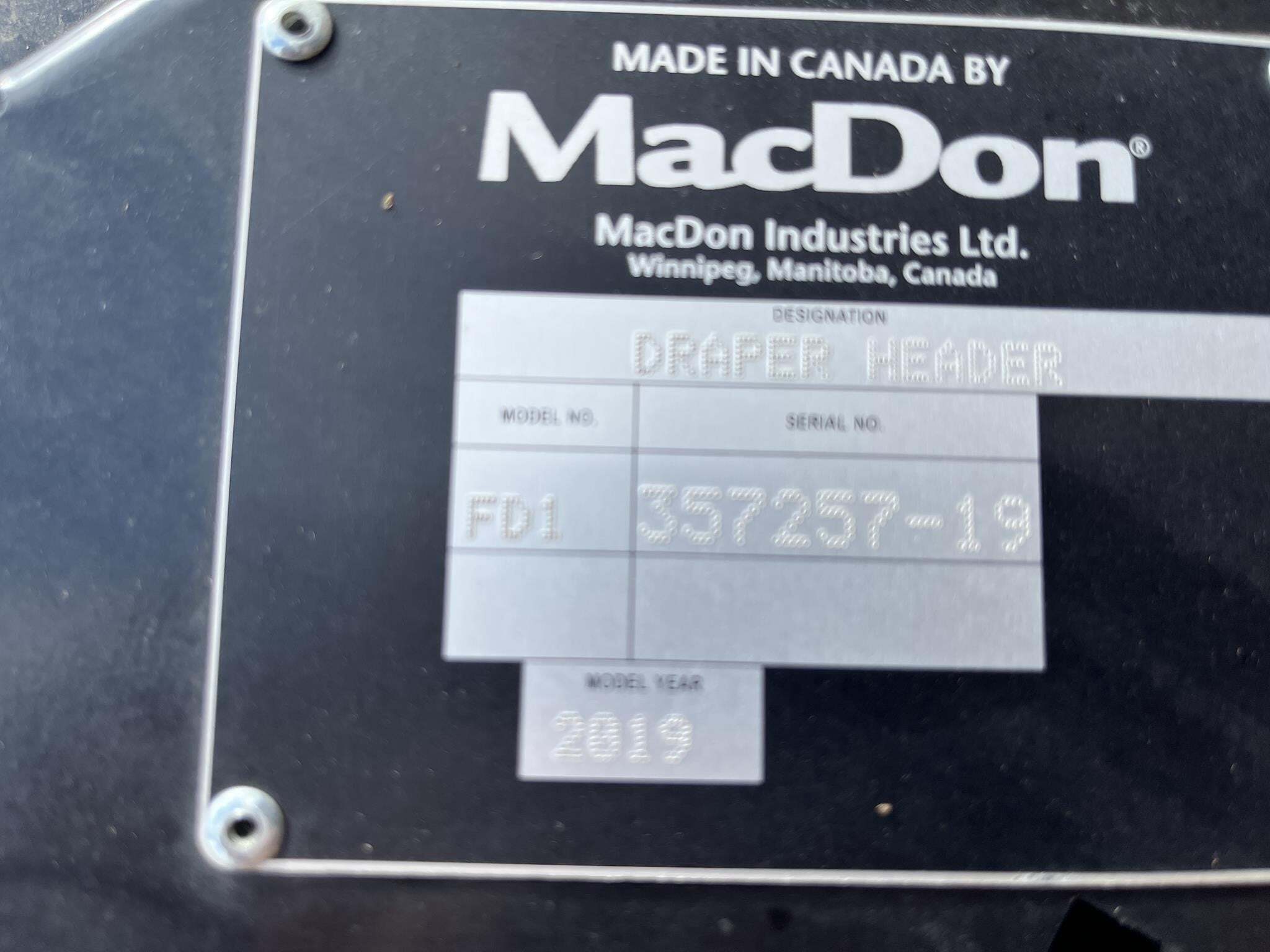 2019 MacDon FD145 Platform