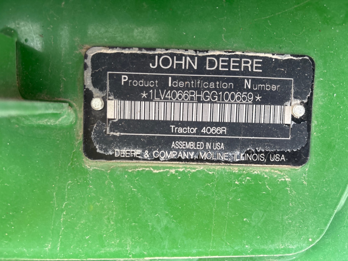 2016 John Deere 4066R Tractor