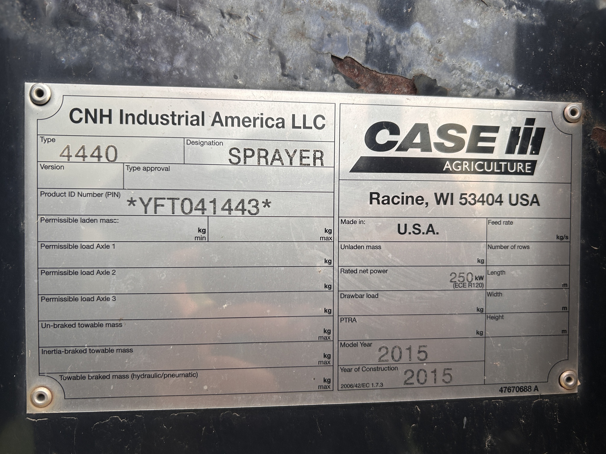 2015 Case IH Patriot 4440 Self-Propelled Sprayer