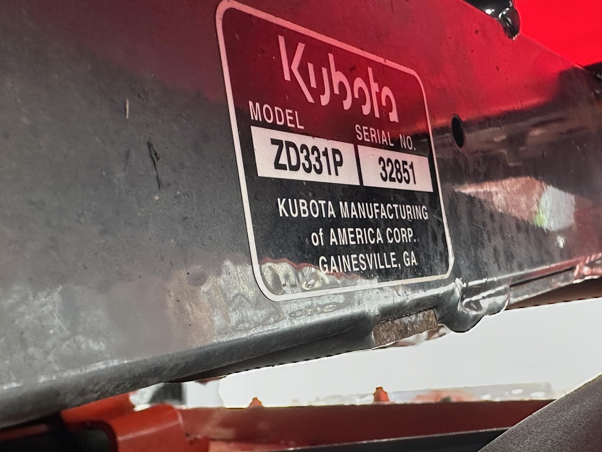 2014 Kubota ZD331 Lawn Mower