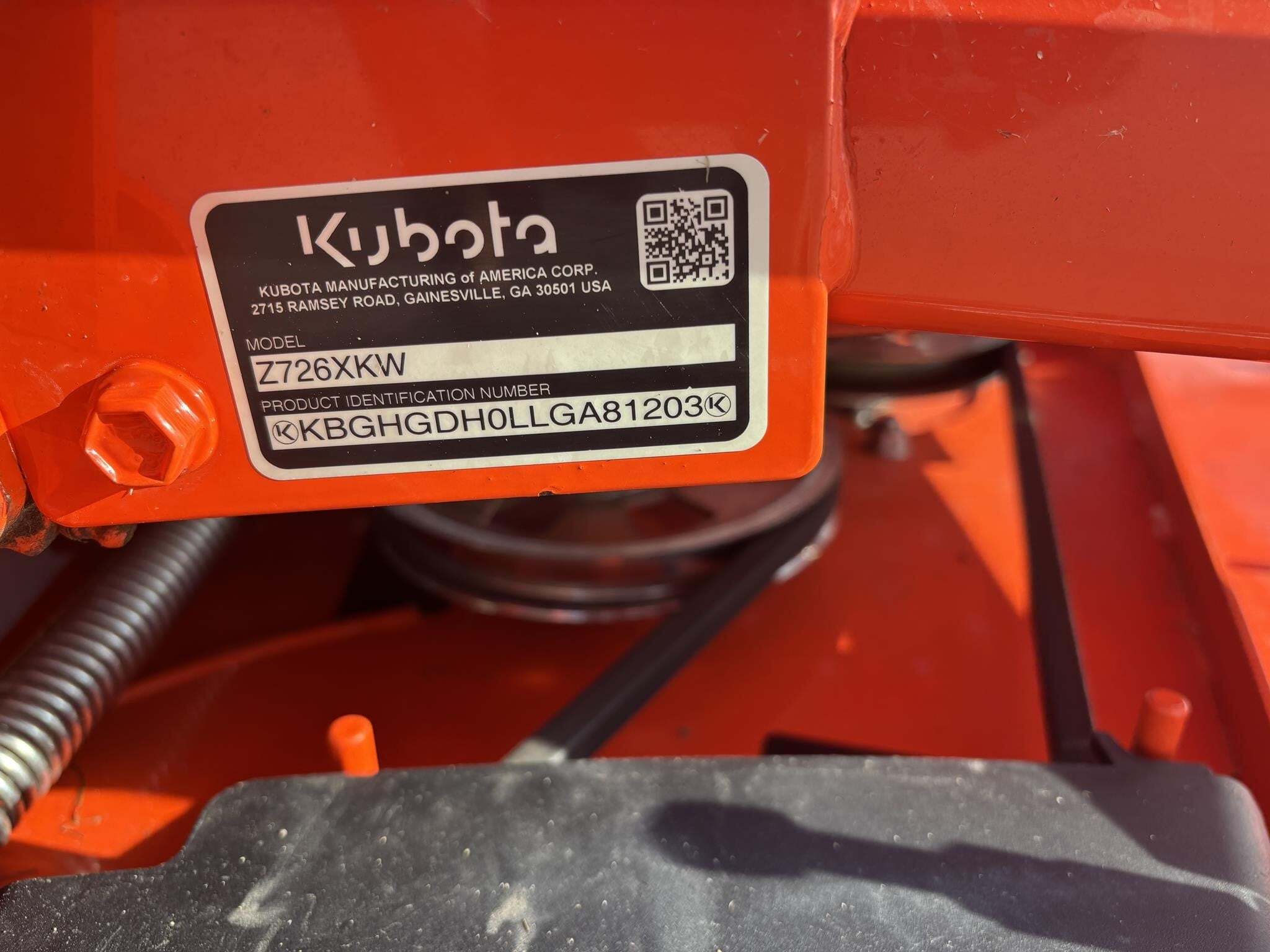2020 Kubota Z726x Lawn Mower