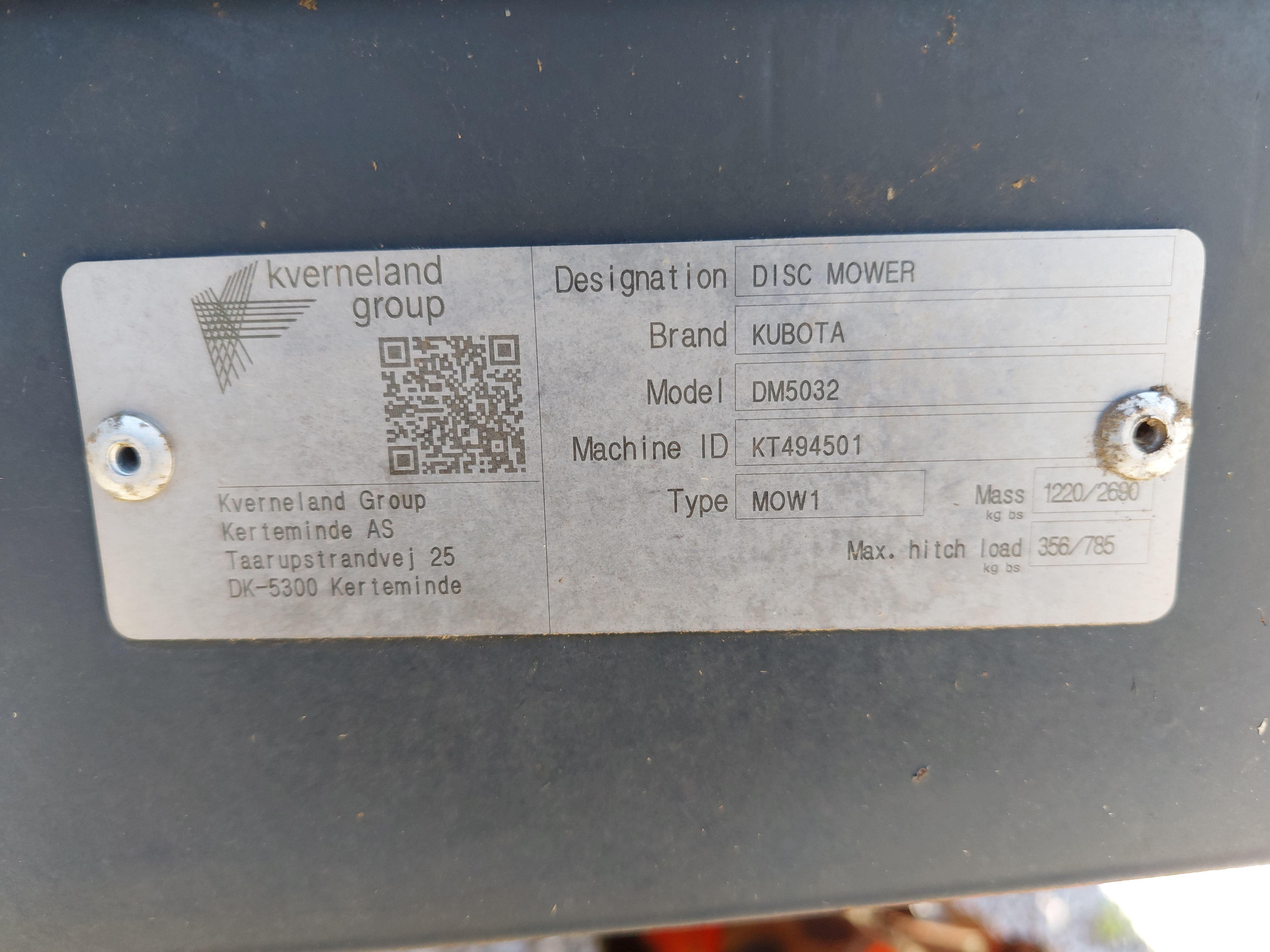 2022 Kubota DM5032 Disk Mower