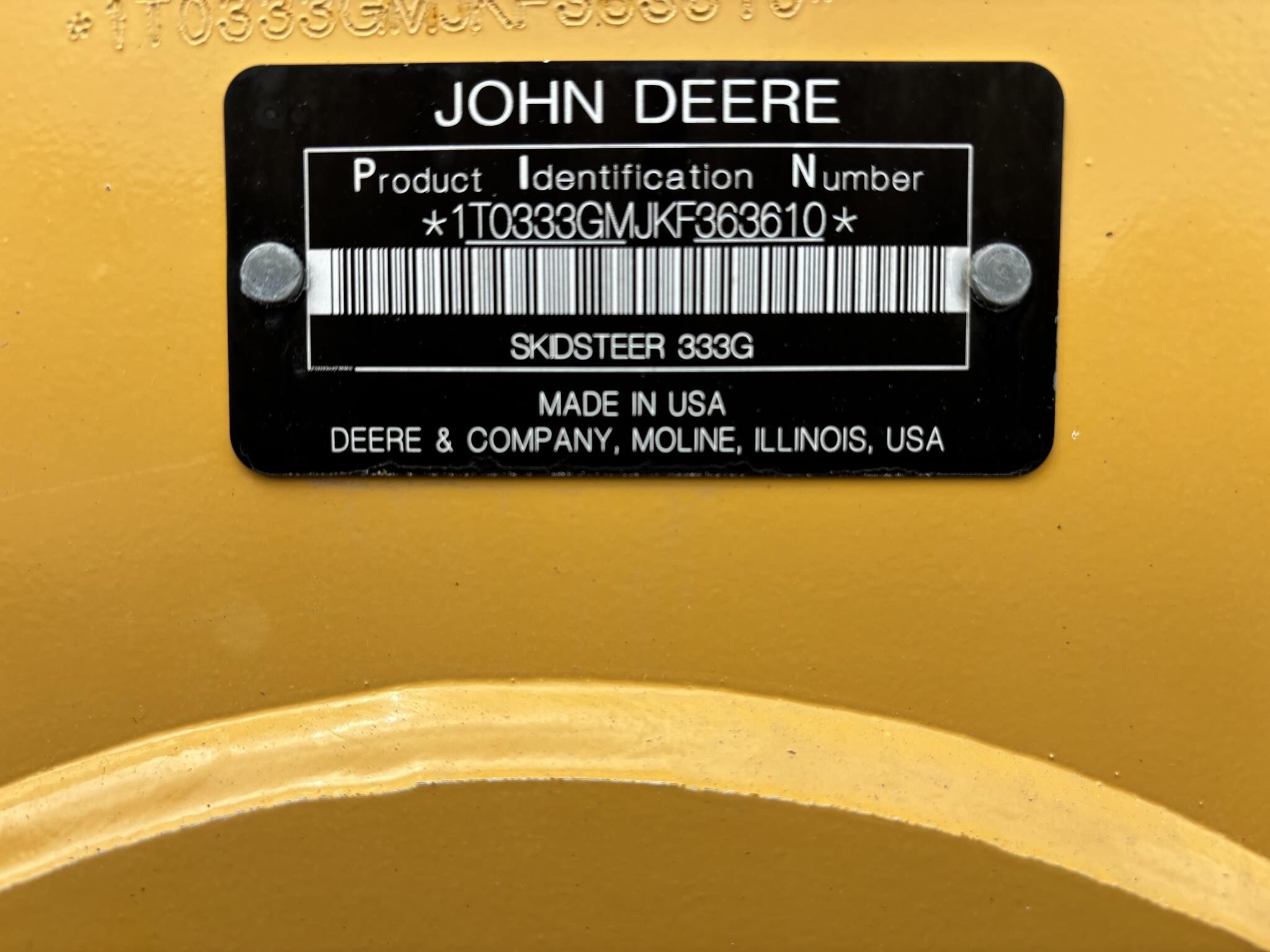 2020 Deere 333G Skid Steer