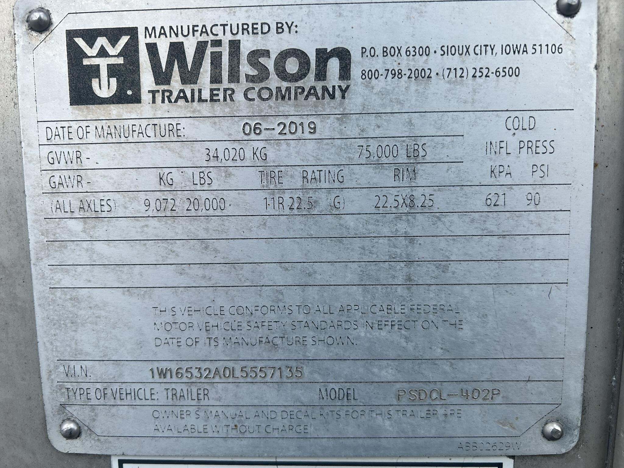 2020 Wilson PSDCL-402P Livestock Trailer