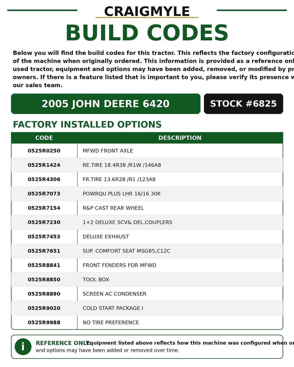 2005 John Deere 6420 Tractor
