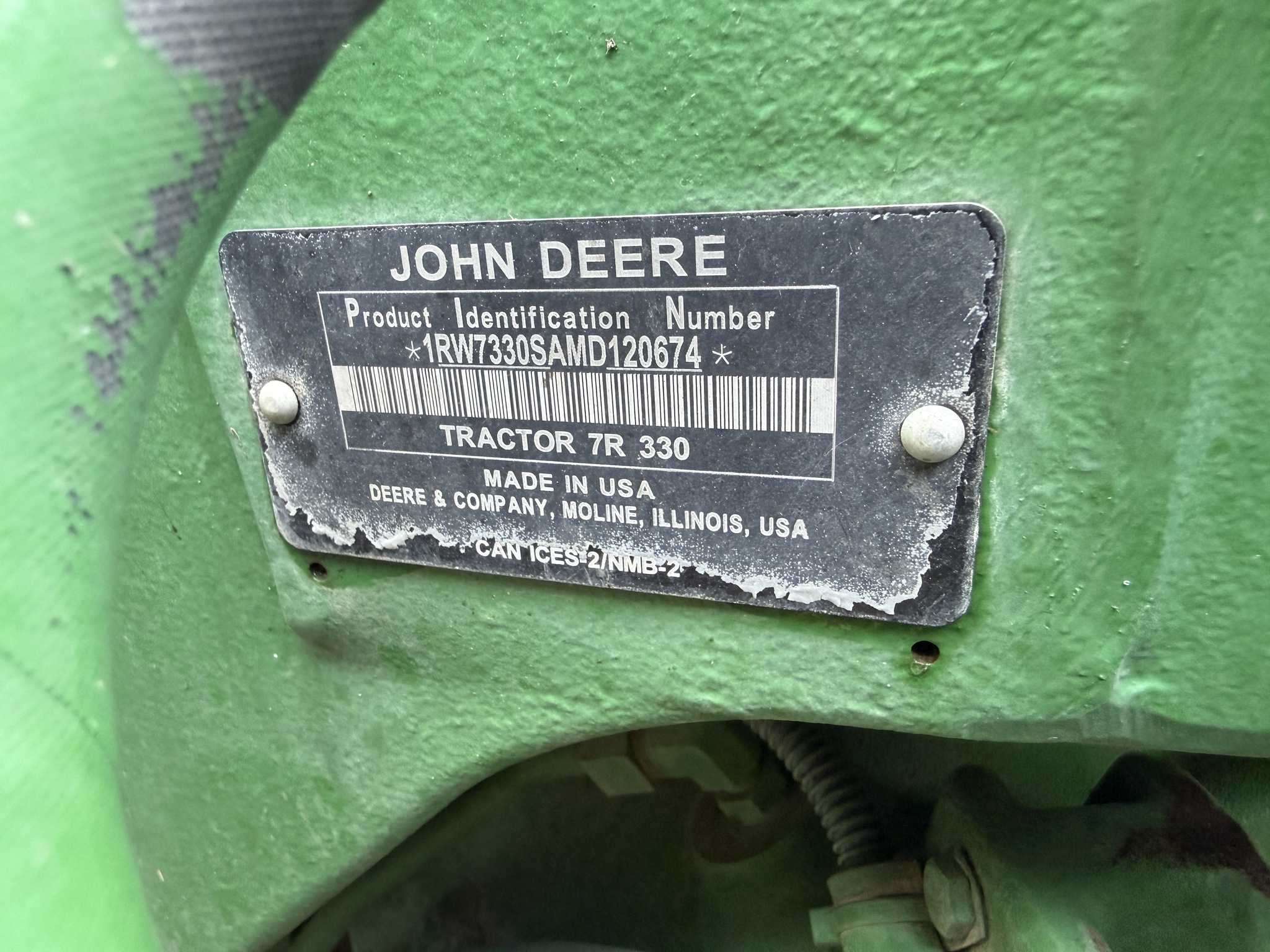 2021 John Deere 7R 330 Tractor